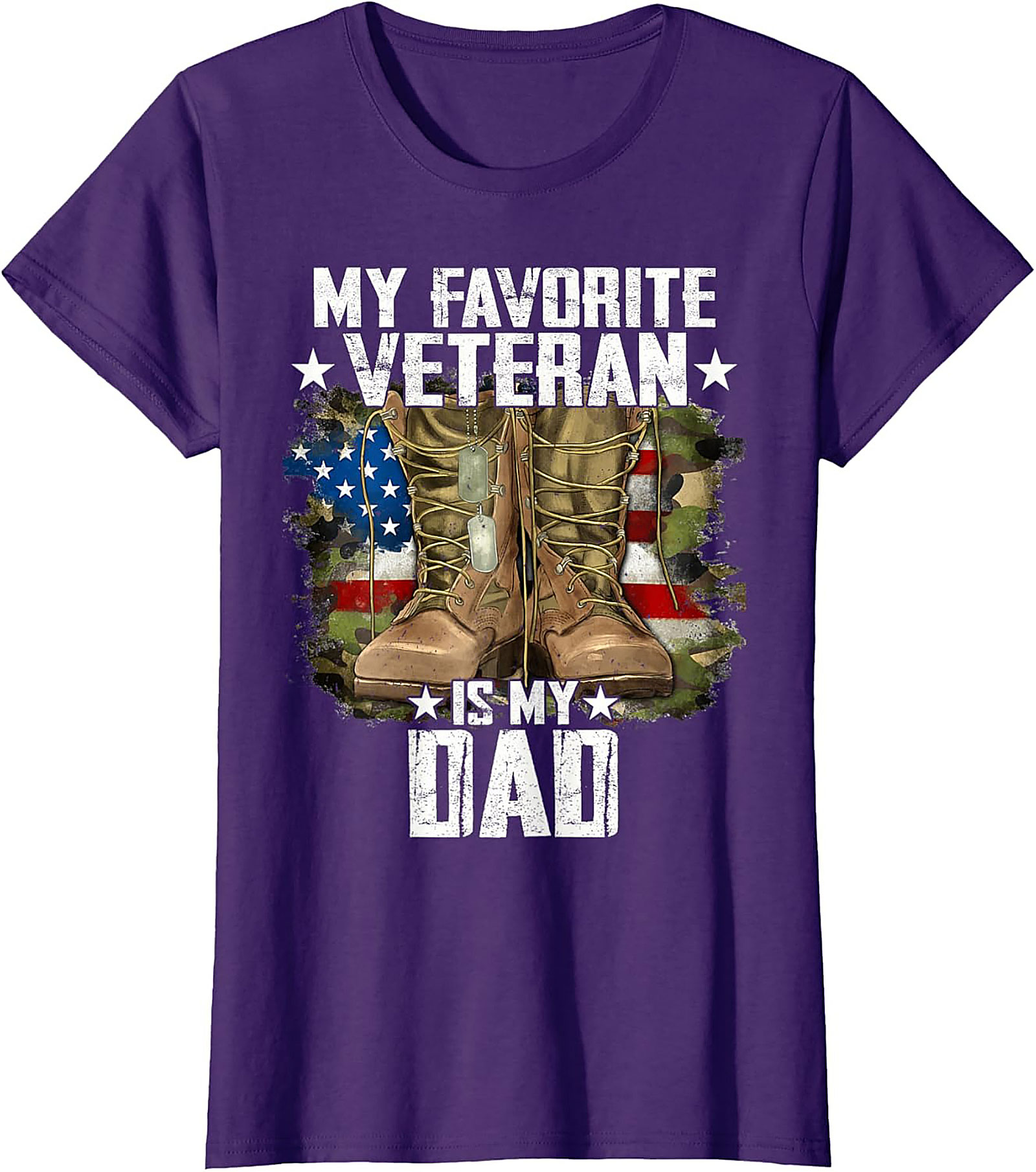 Veteran Dad Graphic Tee | Patriotic Military Shirt Gift