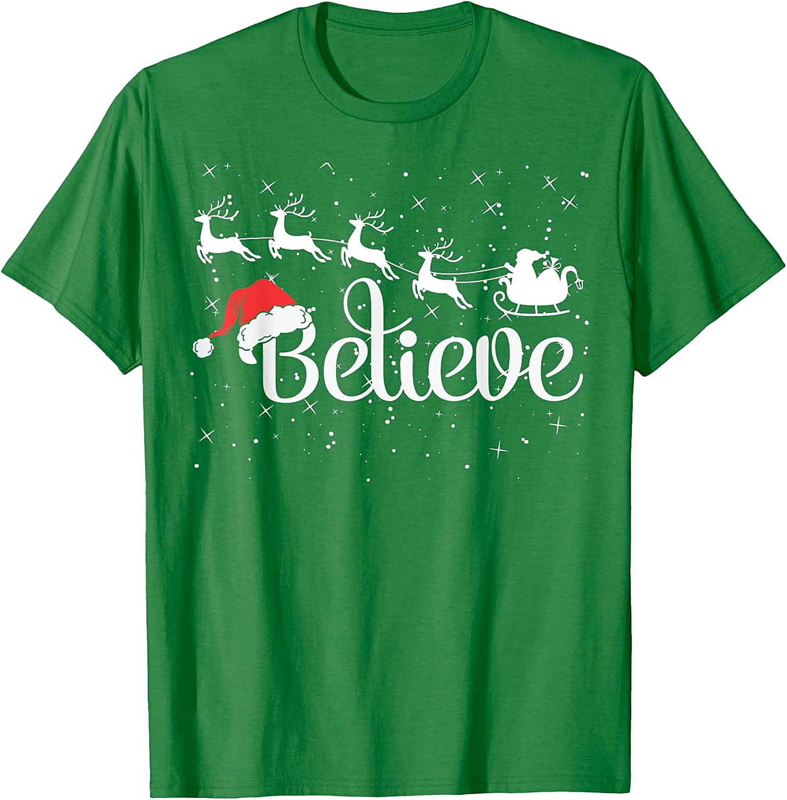 Believe Christmas T-shirt Santa Holiday Graphic Tee