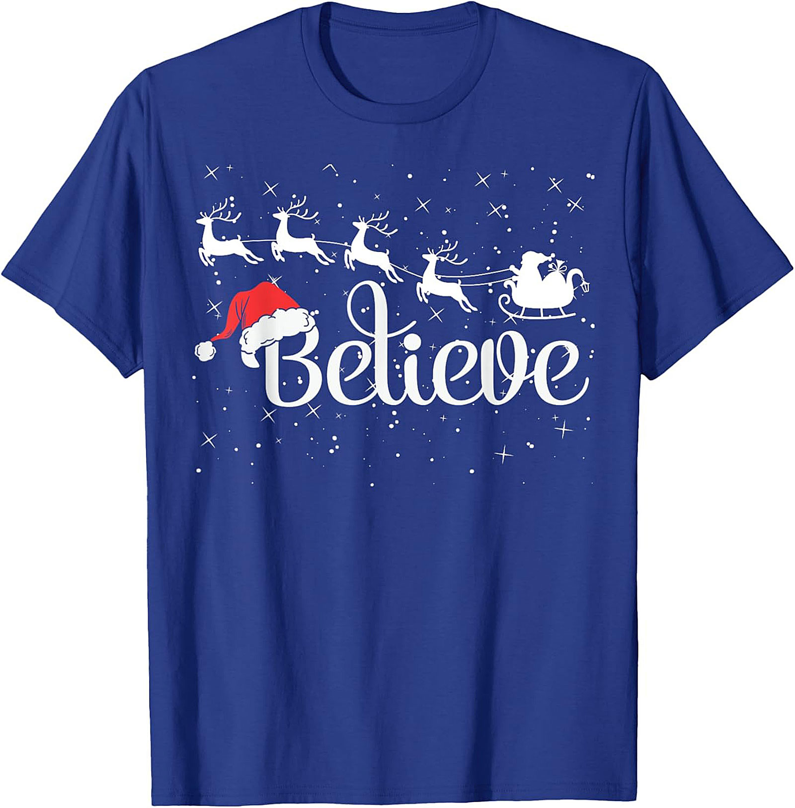 Believe Christmas T-shirt Santa Holiday Graphic Tee