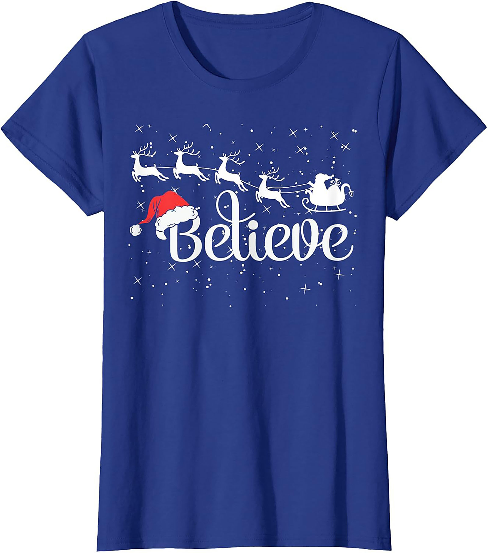 Believe Christmas T-shirt Santa Holiday Graphic Tee