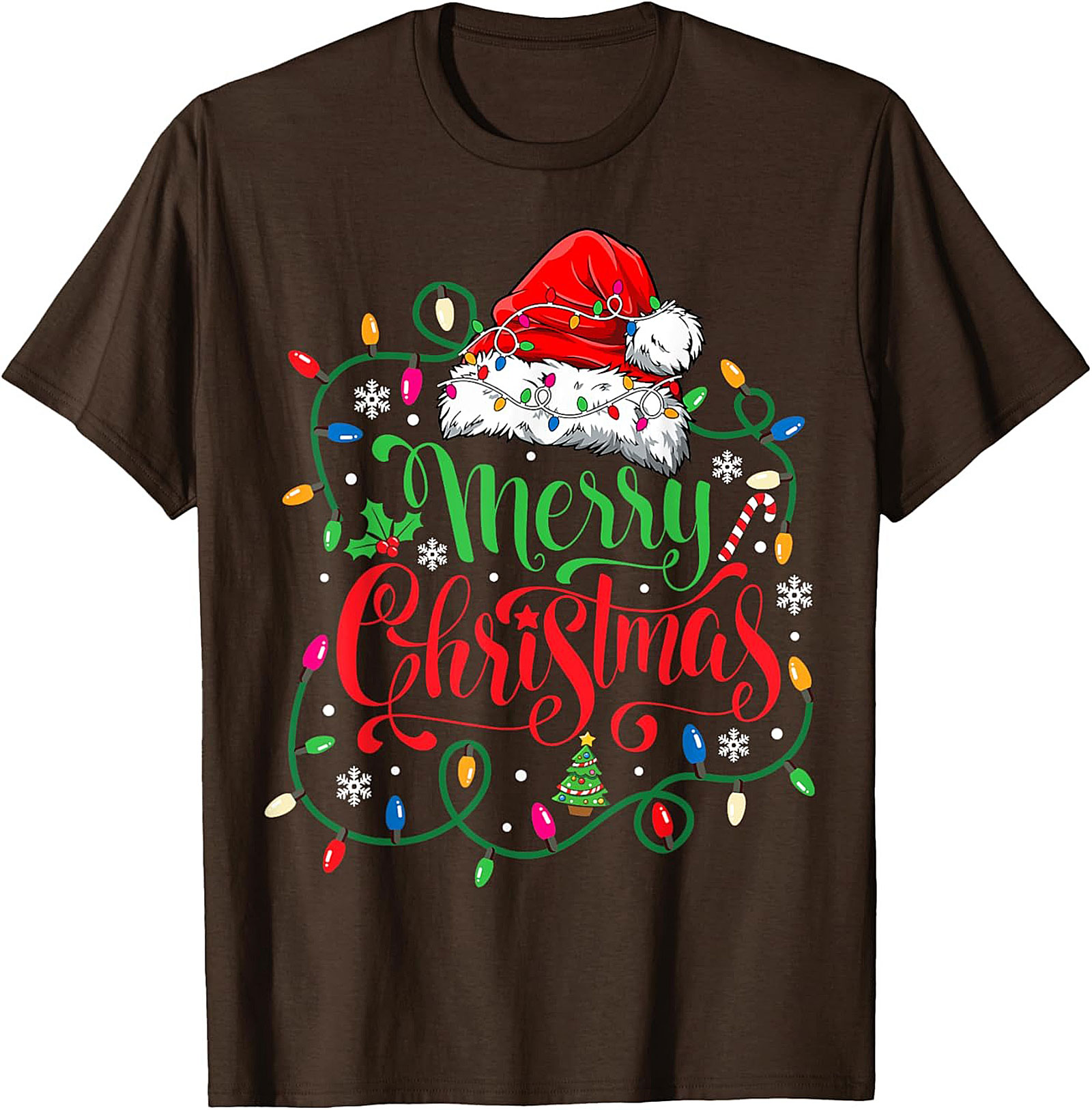 Merry Christmas Lights T-Shirt Festive Graphic Tee