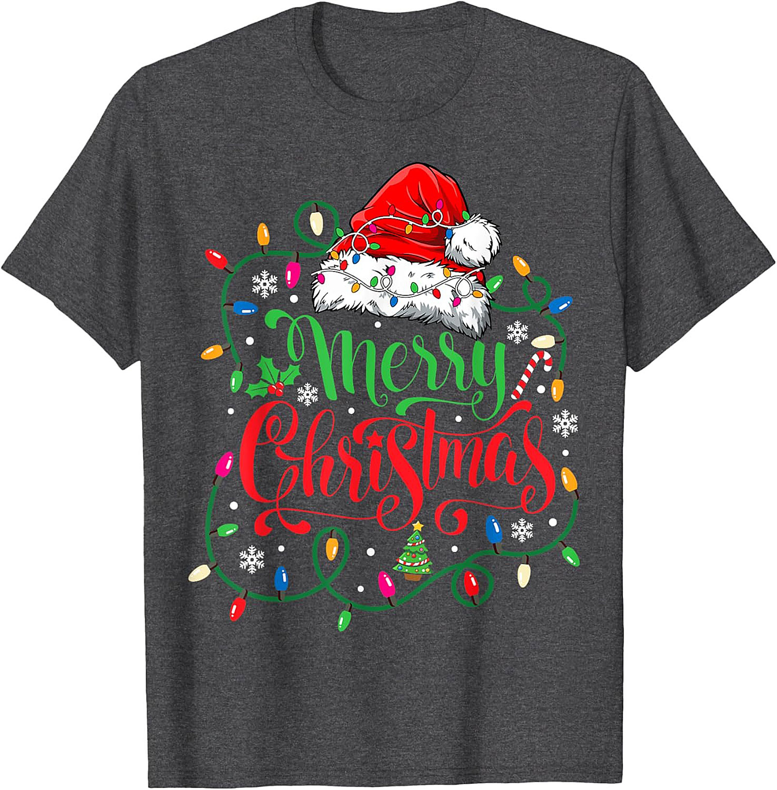 Merry Christmas Lights T-Shirt Festive Graphic Tee