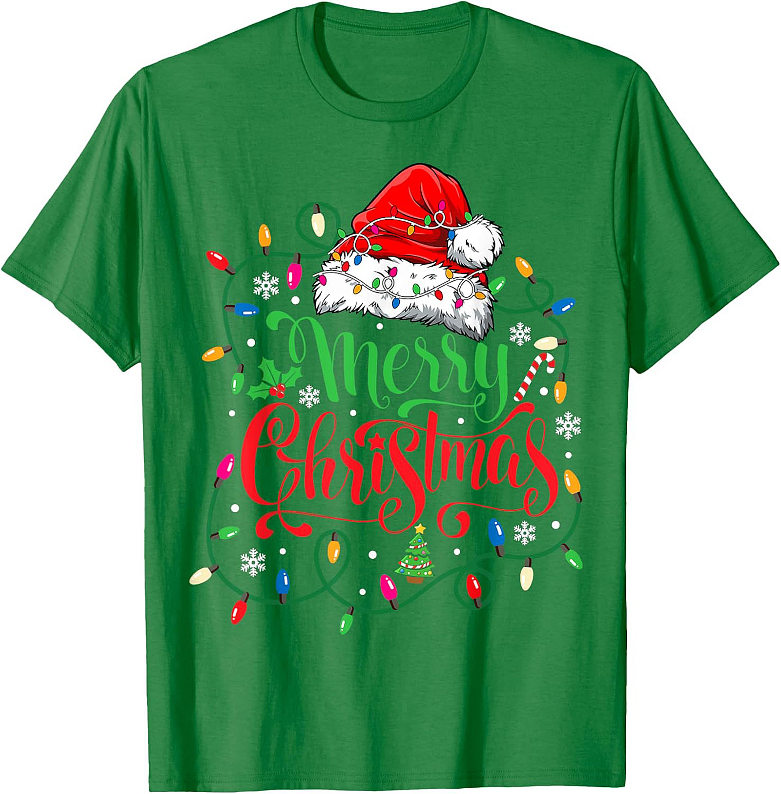 Merry Christmas Lights T-Shirt Festive Graphic Tee