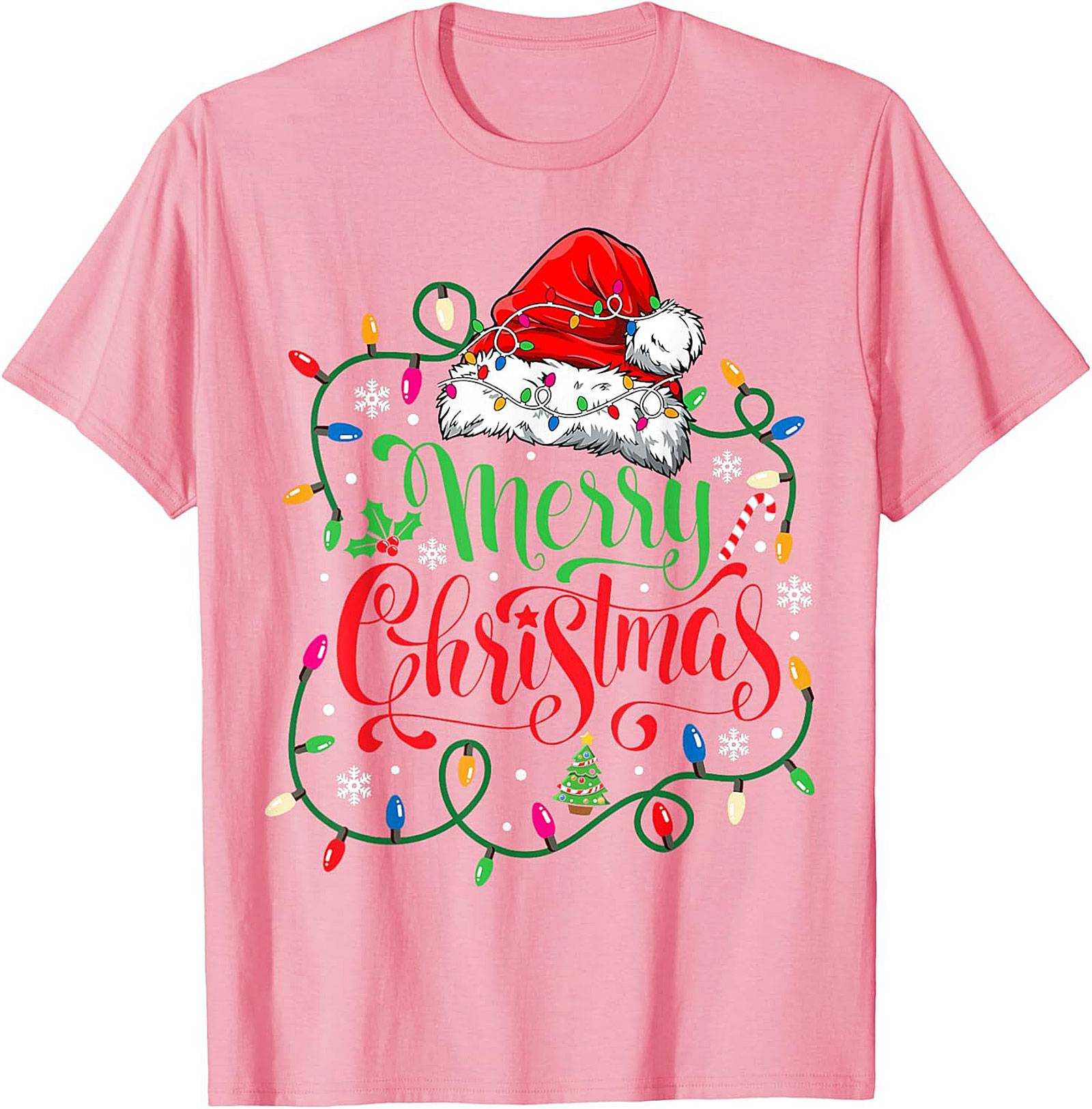 Merry Christmas Lights T-Shirt Festive Graphic Tee