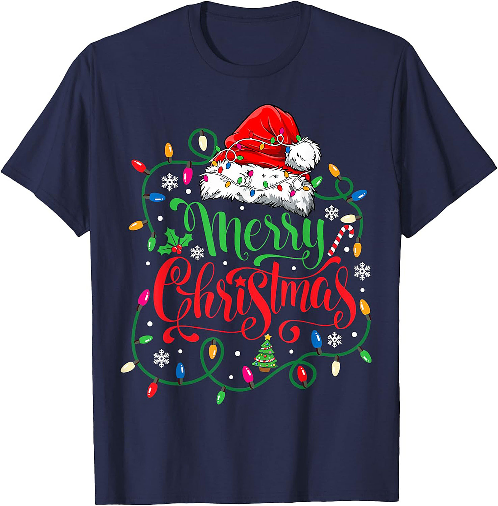 Merry Christmas Lights T-Shirt Festive Graphic Tee
