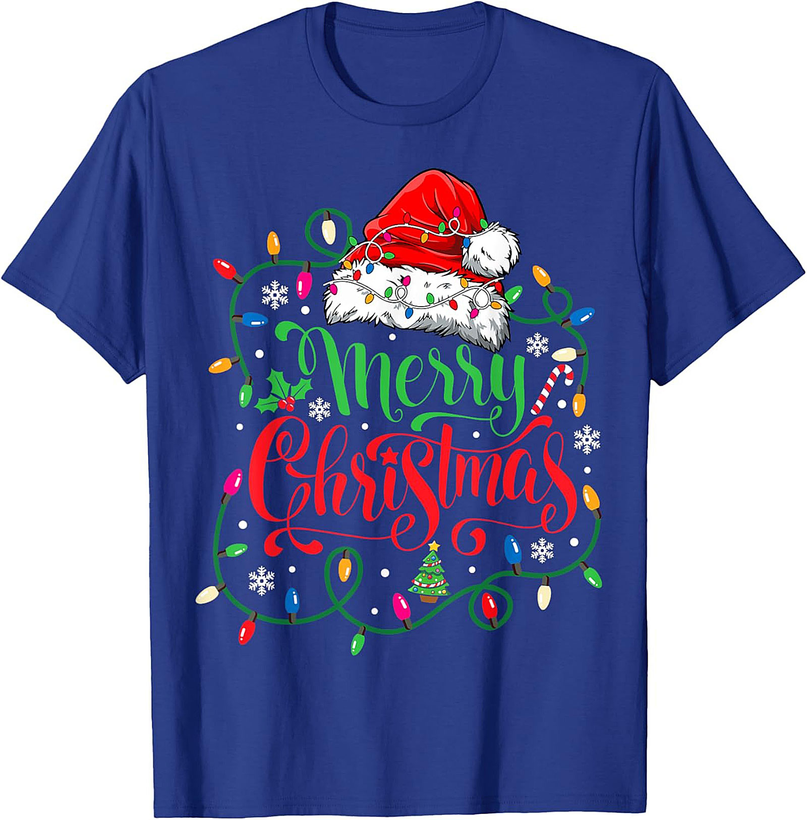 Merry Christmas Lights T-Shirt Festive Graphic Tee