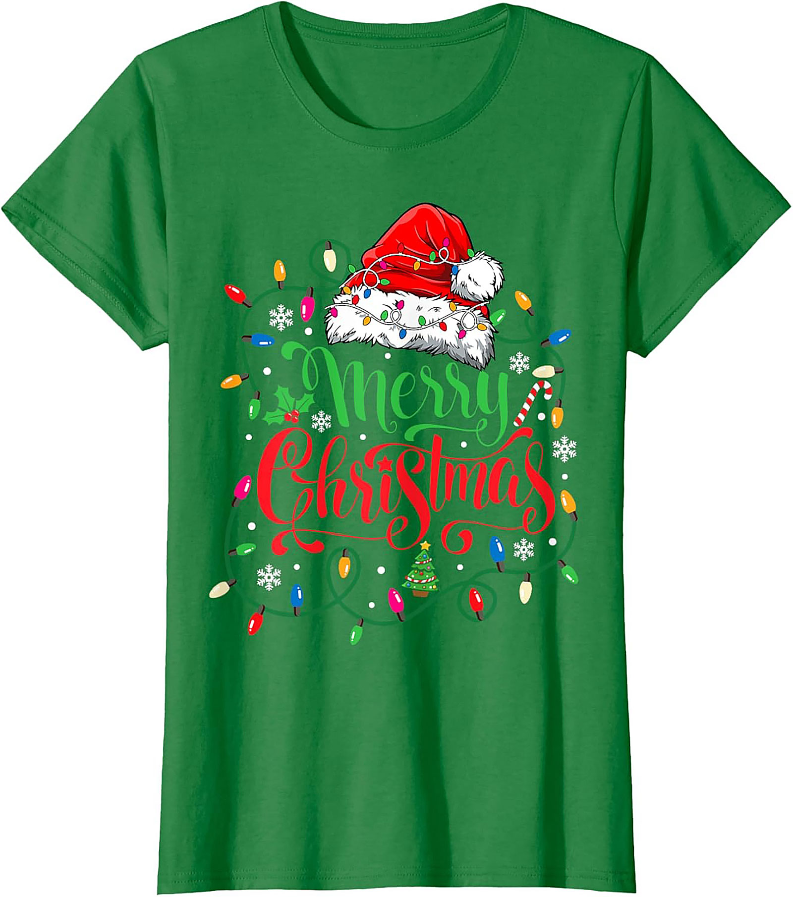 Merry Christmas Lights T-Shirt Festive Graphic Tee