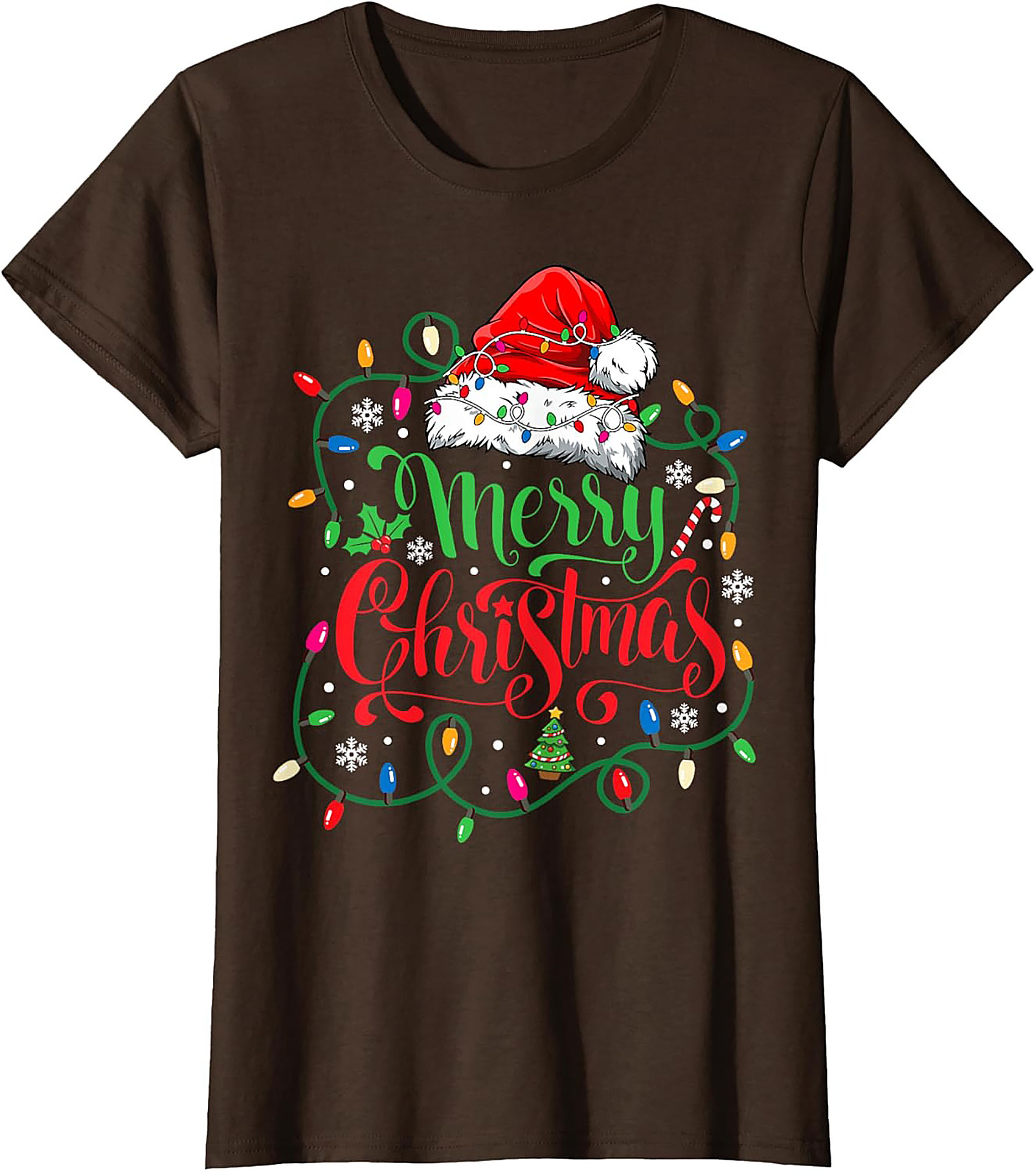 Merry Christmas Lights T-Shirt Festive Graphic Tee