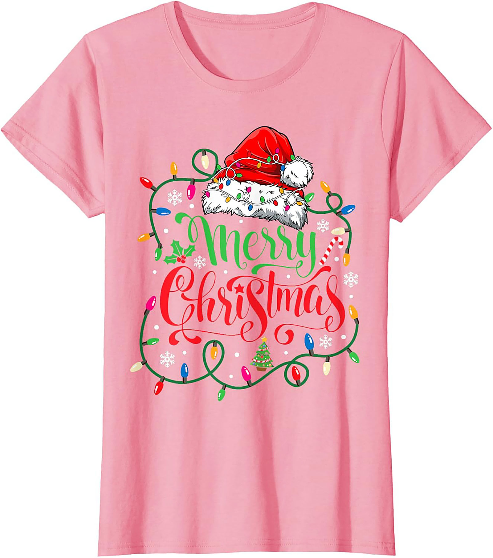 Merry Christmas Lights T-Shirt Festive Graphic Tee