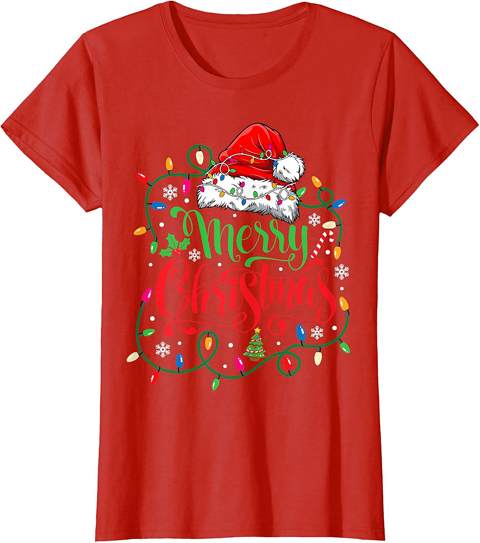 Merry Christmas Lights T-Shirt Festive Graphic Tee