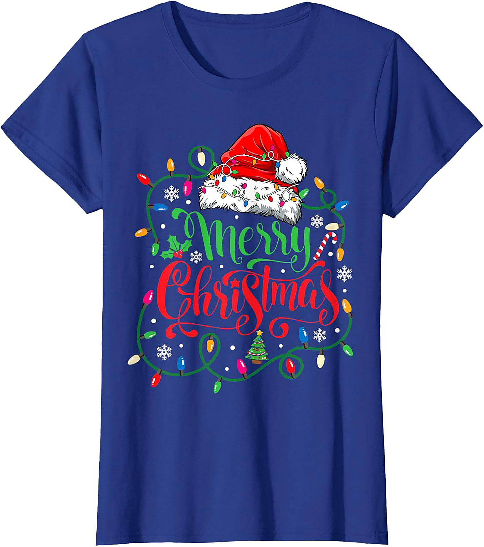 Merry Christmas Lights T-Shirt Festive Graphic Tee