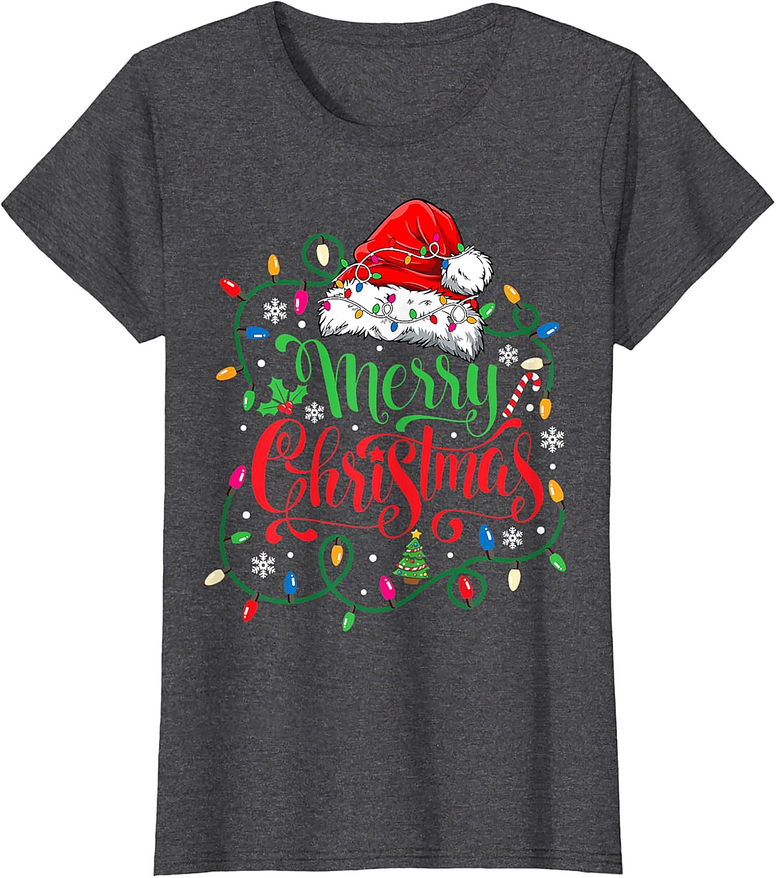 Merry Christmas Lights T-Shirt Festive Graphic Tee