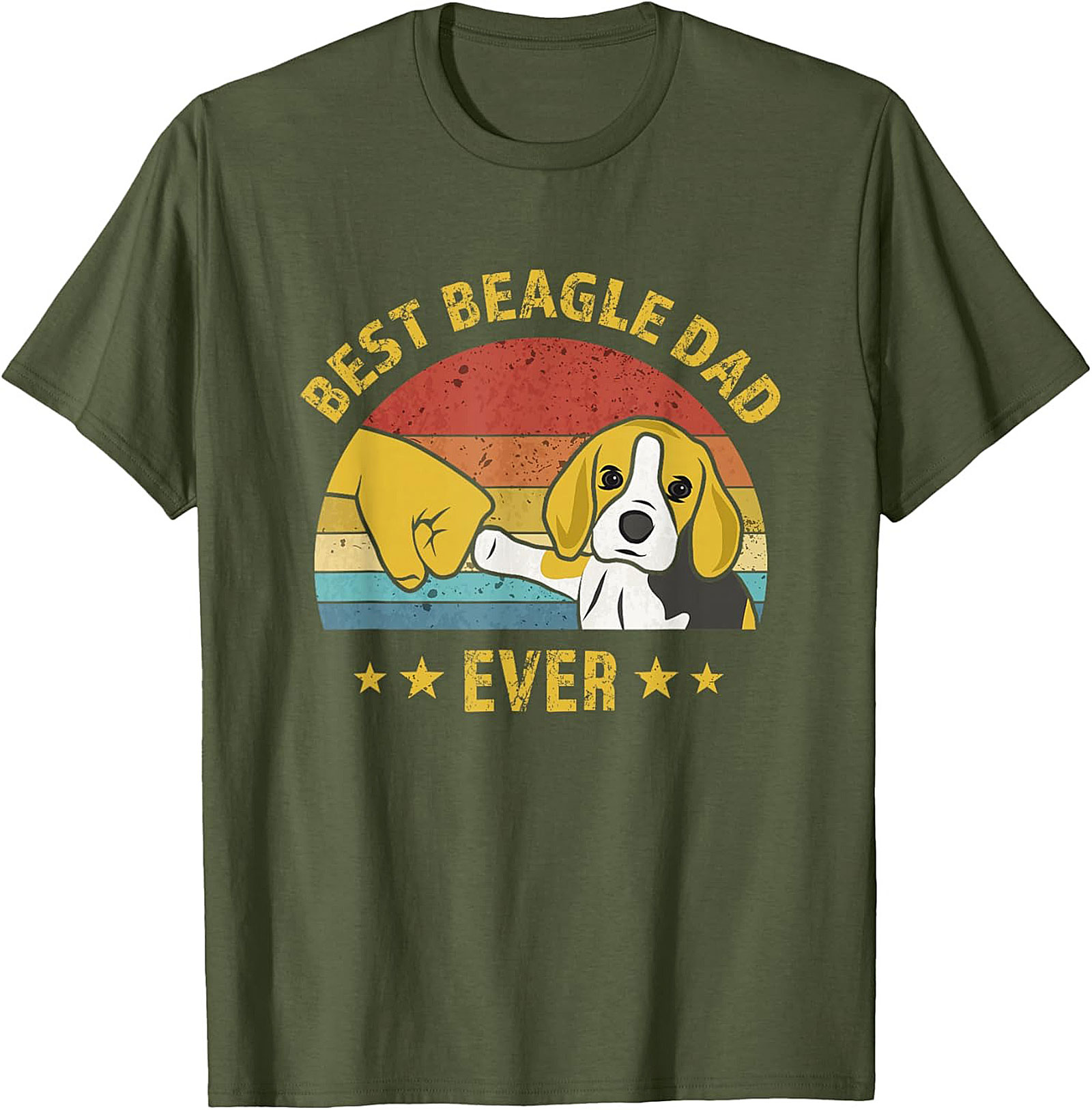 Best Beagle Dad Ever T-Shirt | Vintage Dog Dad Graphic Tee