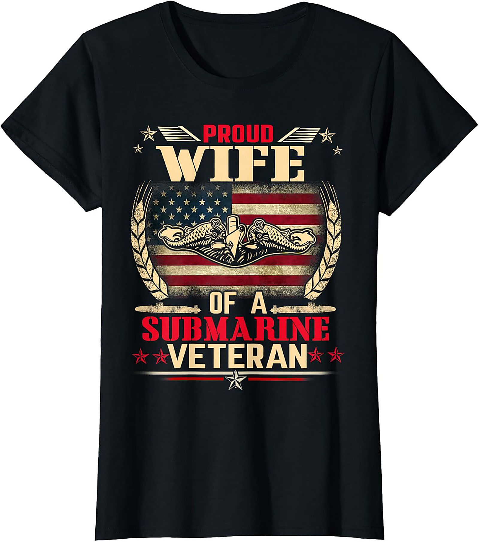 Proud Wife Submarine Veteran T-shirt | Navy Graphic Tee