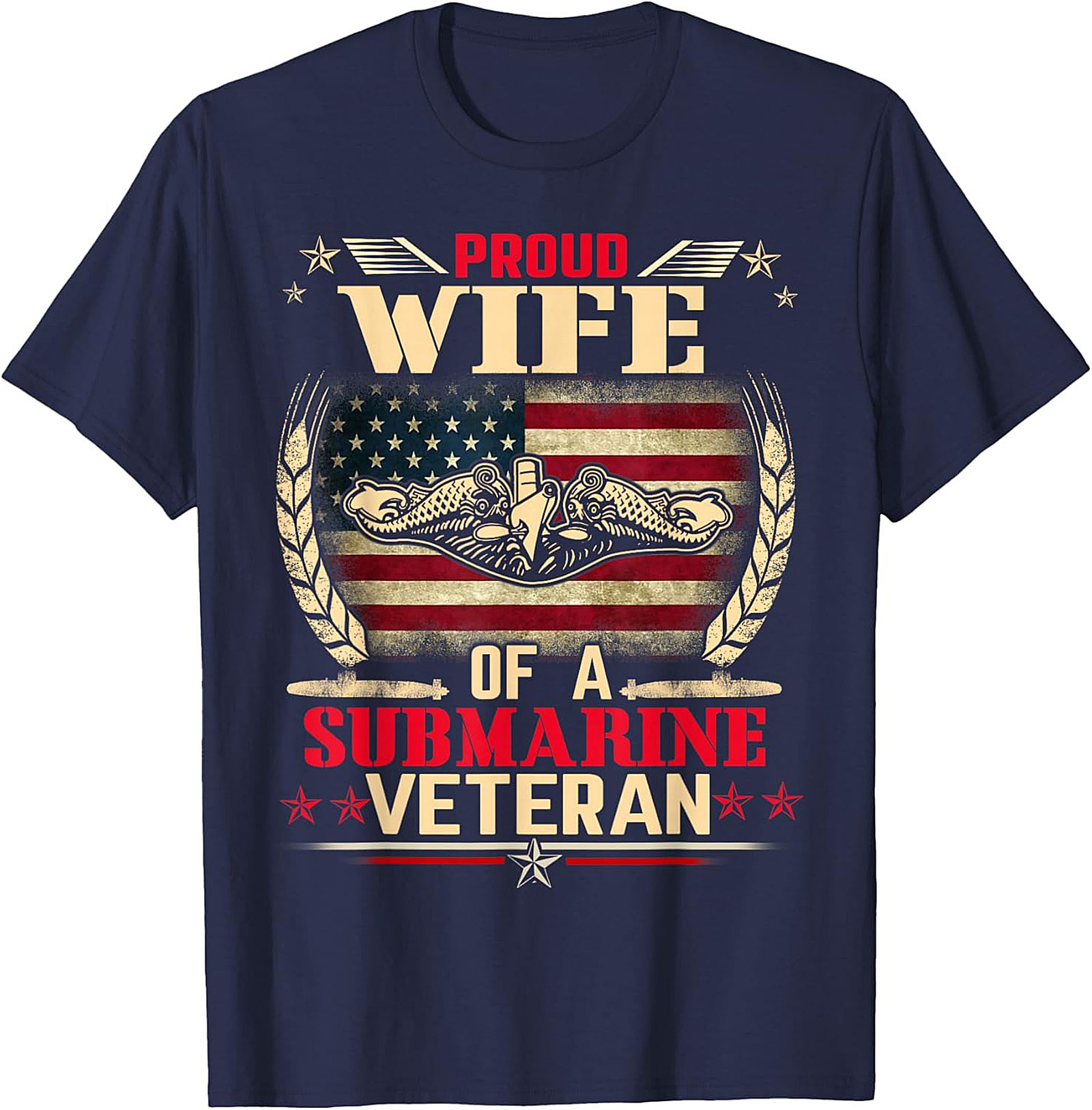 Proud Wife Submarine Veteran T-shirt | Navy Graphic Tee