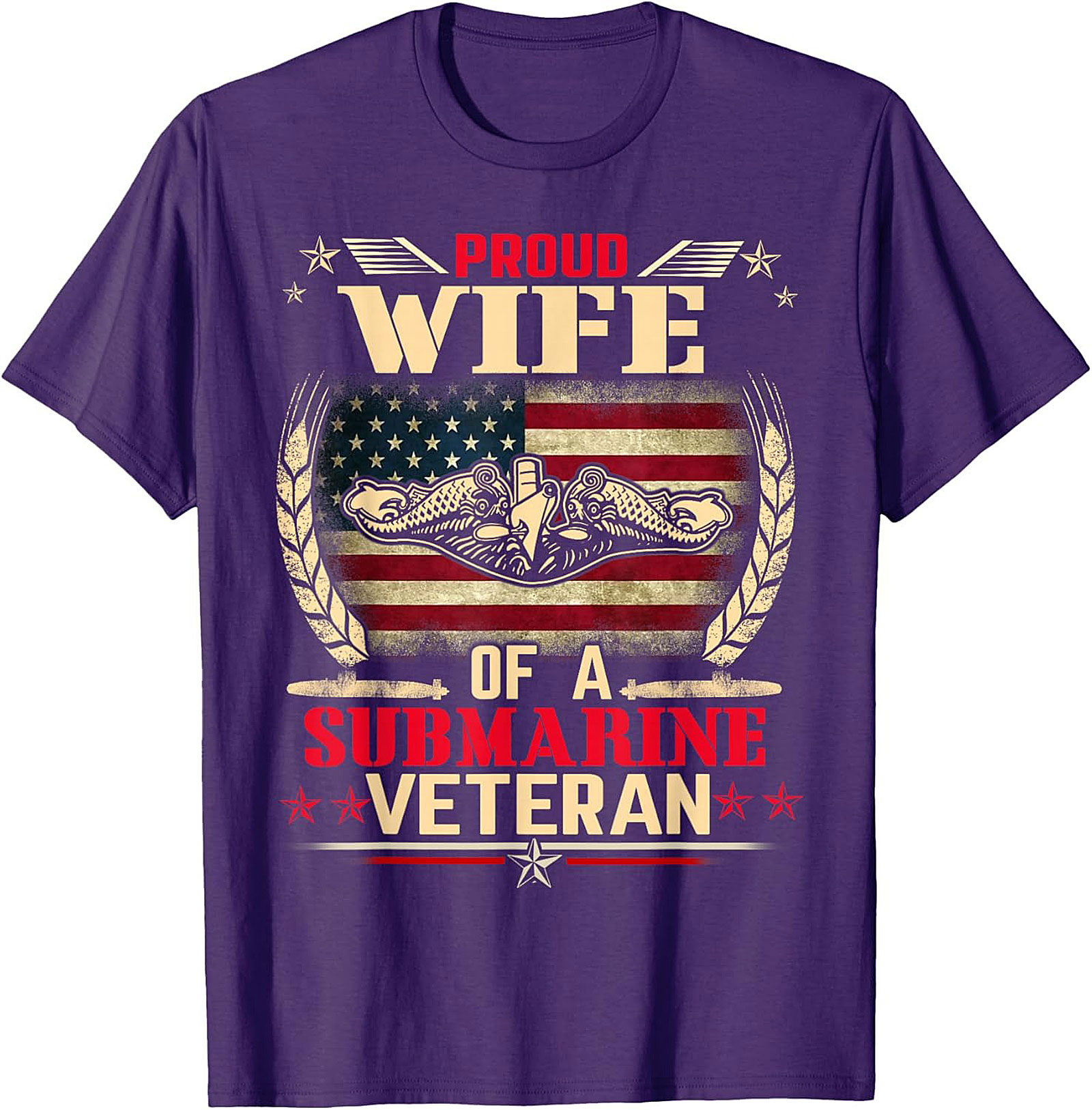 Proud Wife Submarine Veteran T-shirt | Navy Graphic Tee