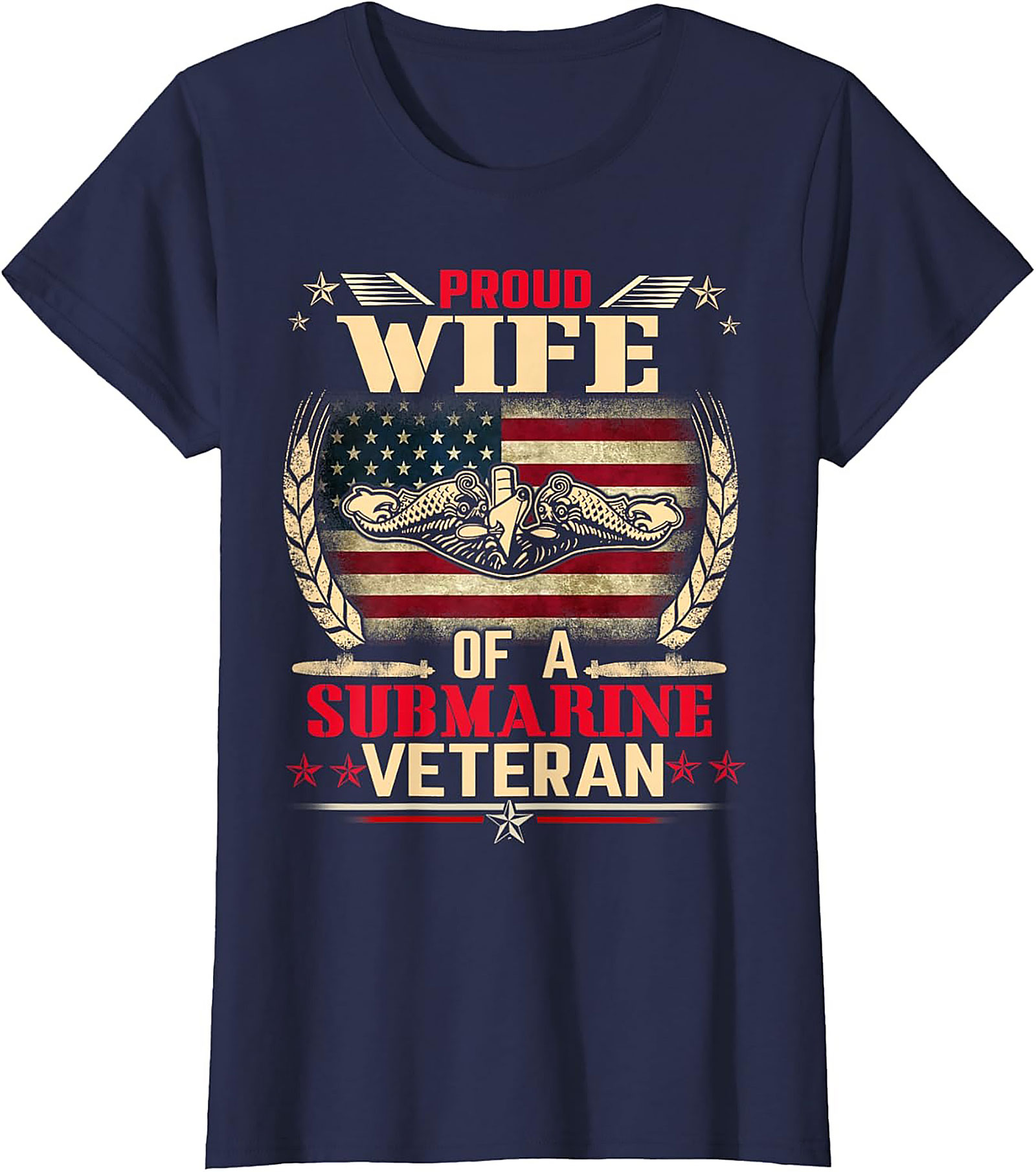Proud Wife Submarine Veteran T-shirt | Navy Graphic Tee