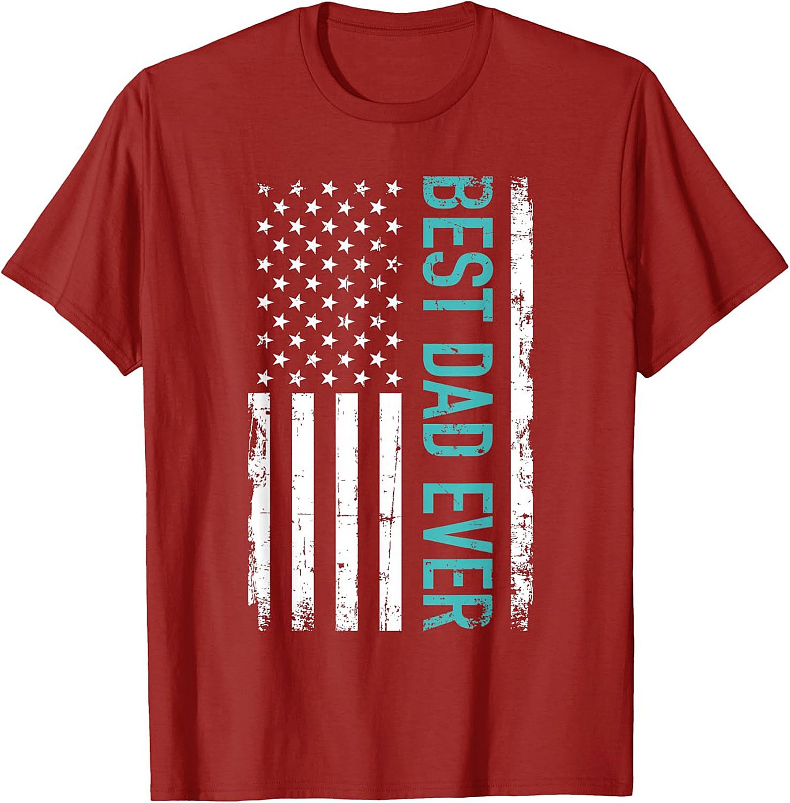 Best Dad Ever T-Shirt  American Flag Patriotic Graphic Tee