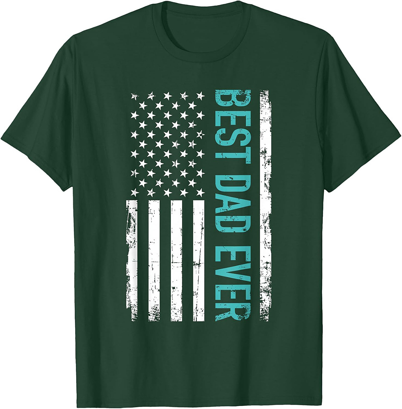 Best Dad Ever T-Shirt  American Flag Patriotic Graphic Tee