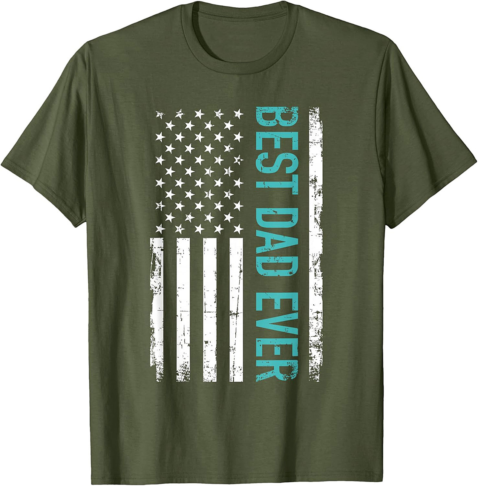 Best Dad Ever T-Shirt  American Flag Patriotic Graphic Tee
