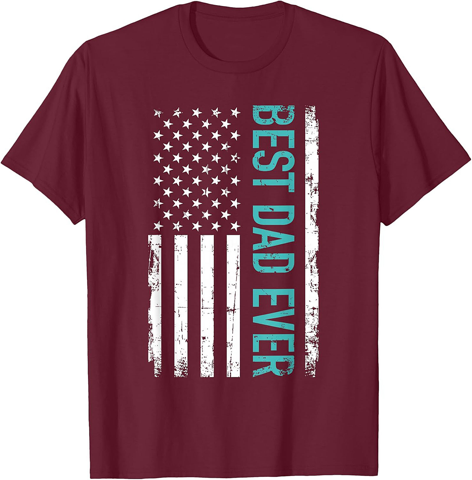 Best Dad Ever T-Shirt  American Flag Patriotic Graphic Tee
