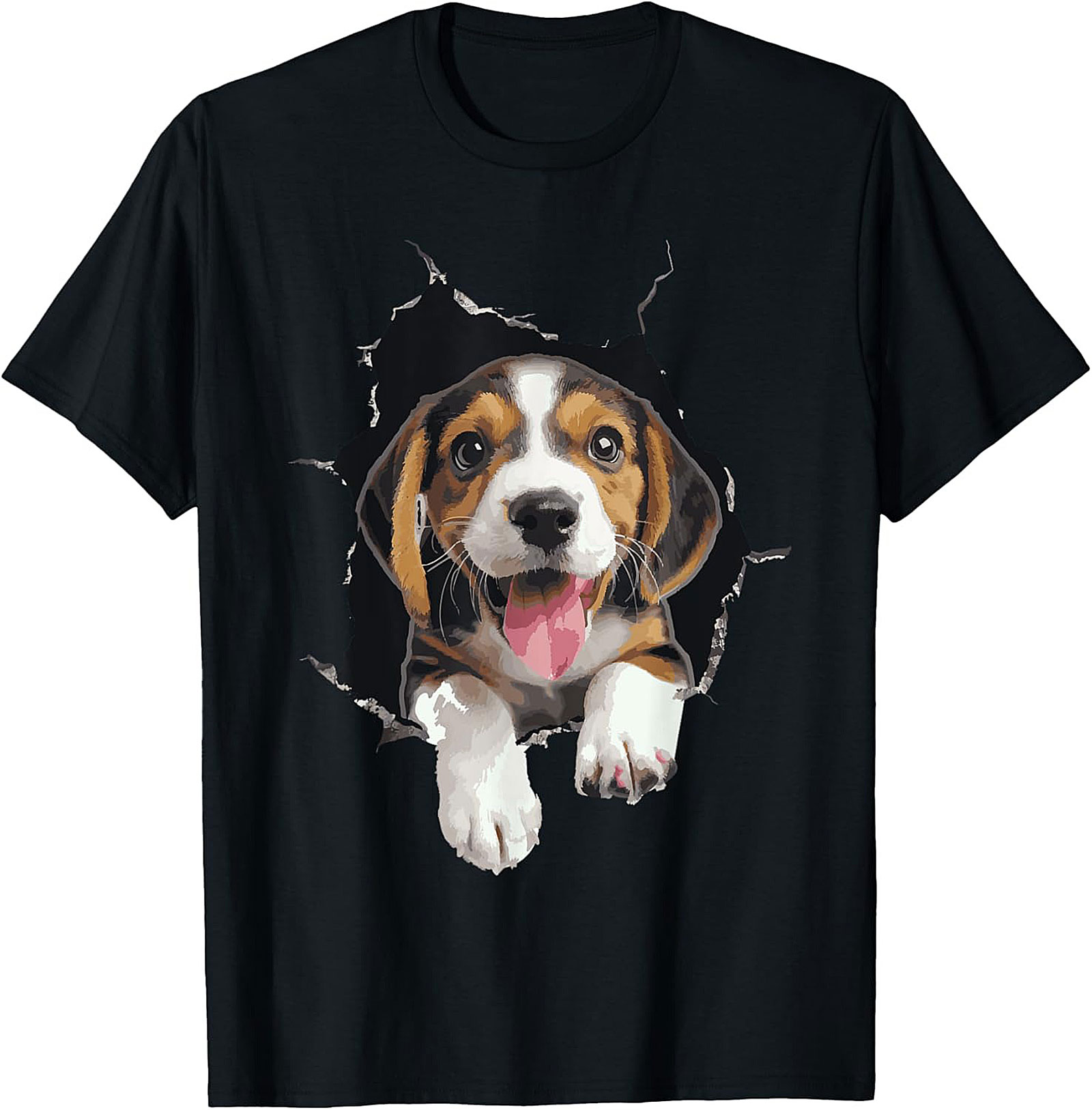 Beagle Puppy Peeking Funny Graphic Tee | Cute Dog Lover Unisex Shirt