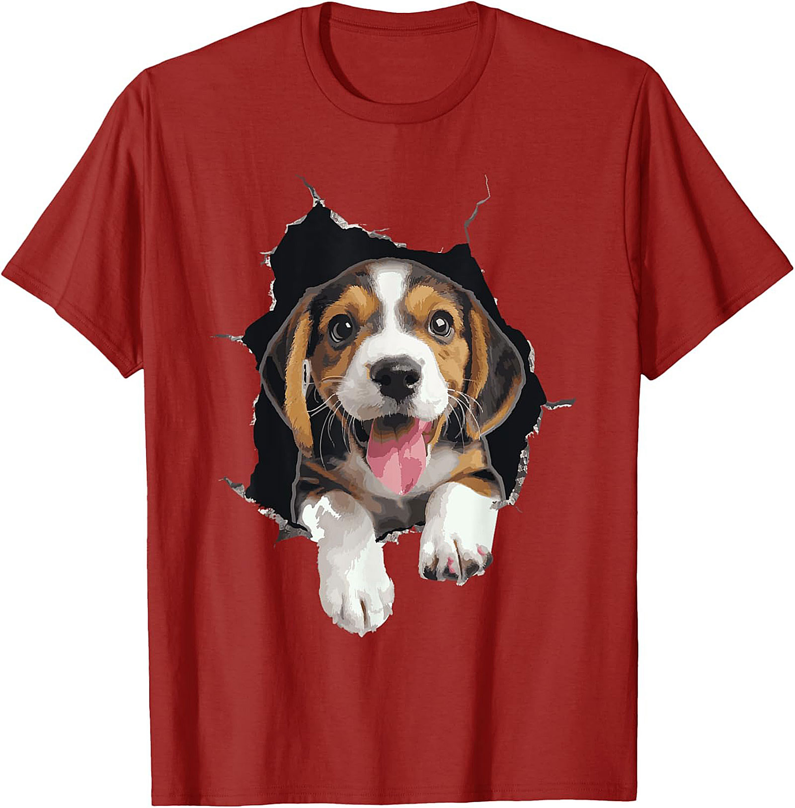 Beagle Puppy Peeking Funny Graphic Tee | Cute Dog Lover Unisex Shirt