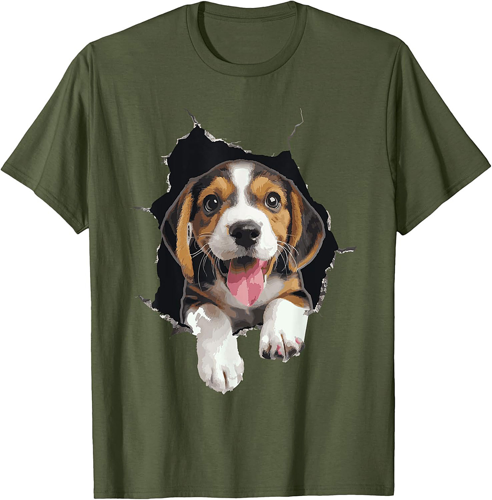 Beagle Puppy Peeking Funny Graphic Tee | Cute Dog Lover Unisex Shirt