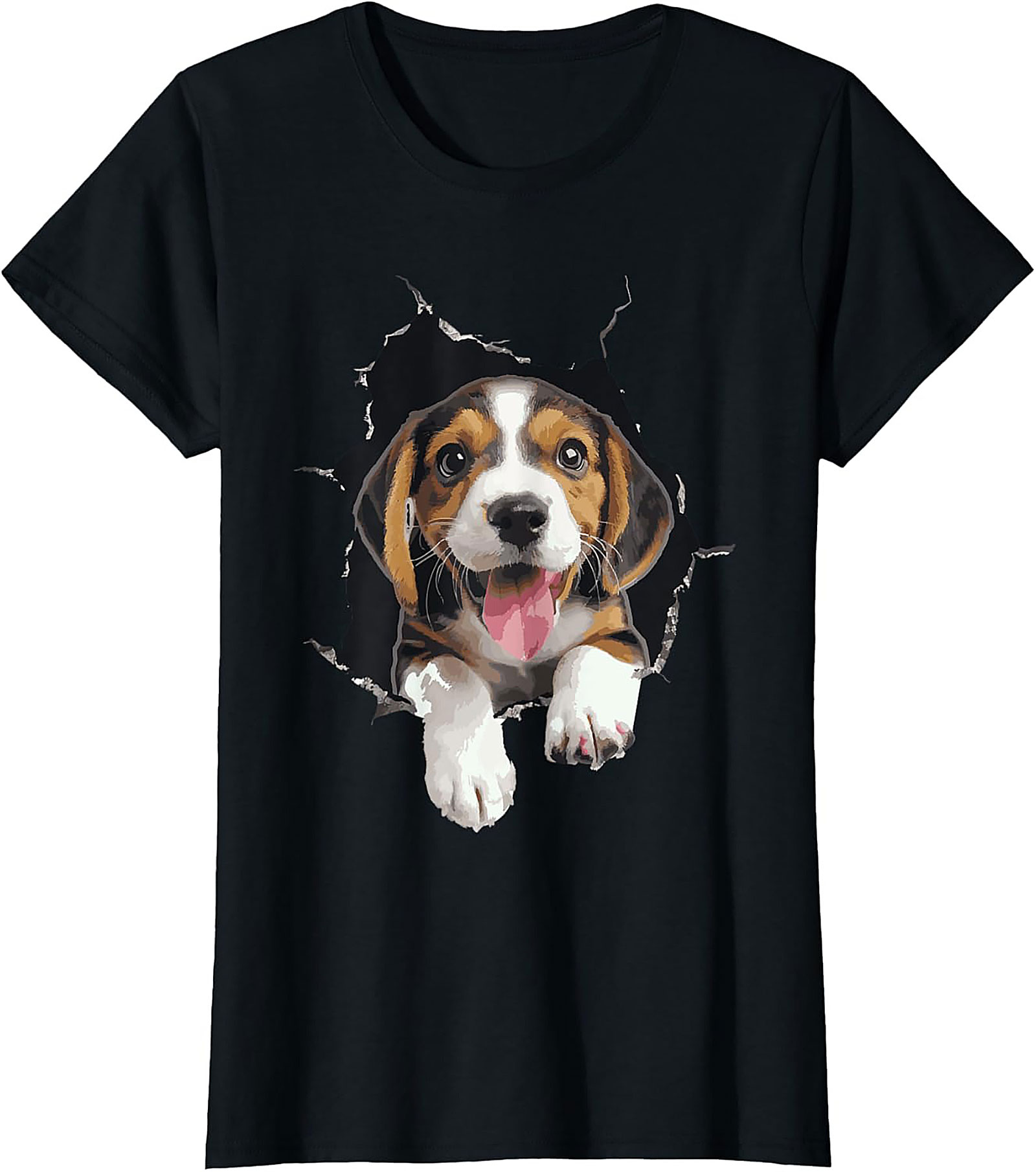 Beagle Puppy Peeking Funny Graphic Tee | Cute Dog Lover Unisex Shirt