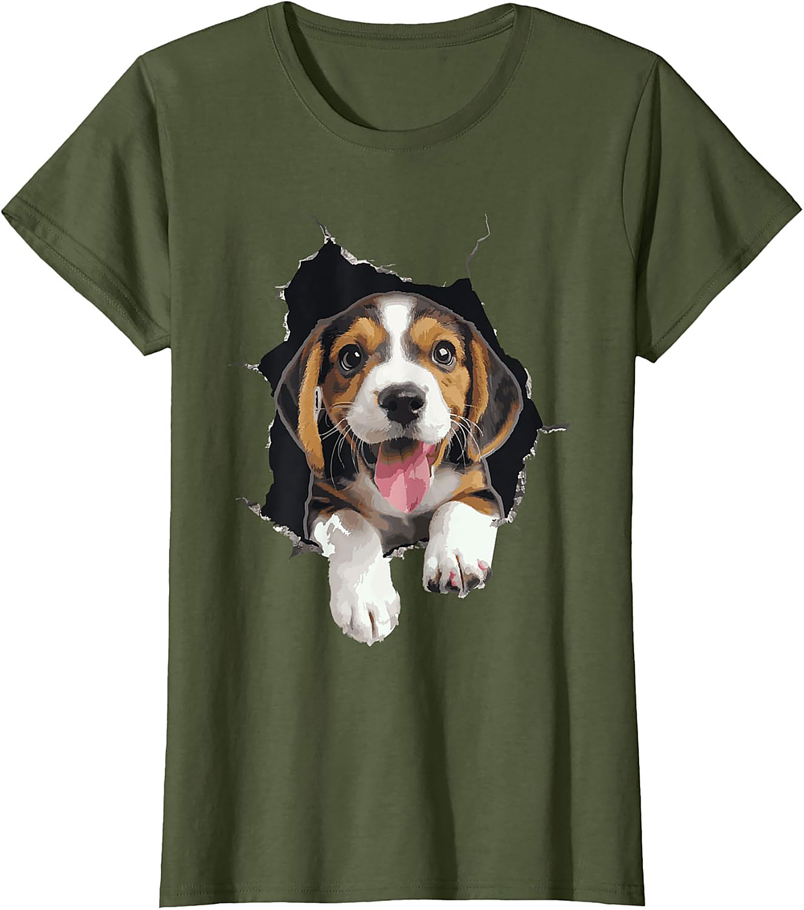 Beagle Puppy Peeking Funny Graphic Tee | Cute Dog Lover Unisex Shirt