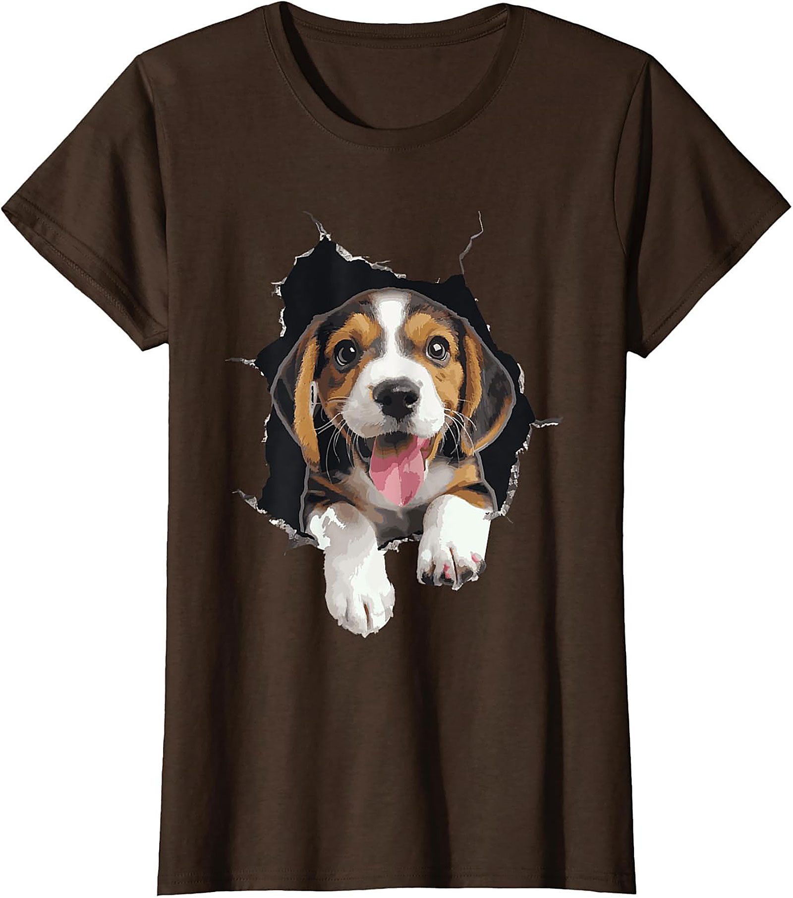 Beagle Puppy Peeking Funny Graphic Tee | Cute Dog Lover Unisex Shirt