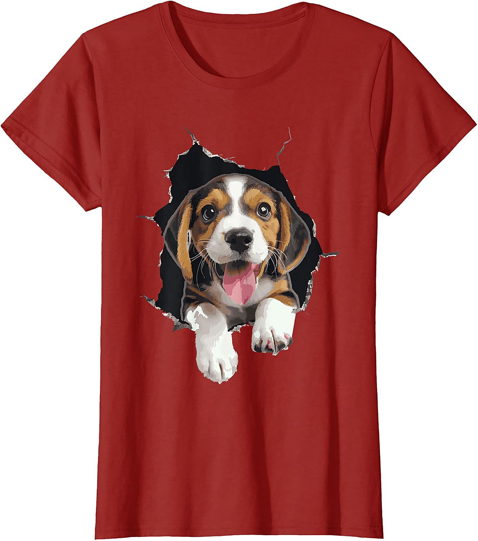 Beagle Puppy Peeking Funny Graphic Tee | Cute Dog Lover Unisex Shirt