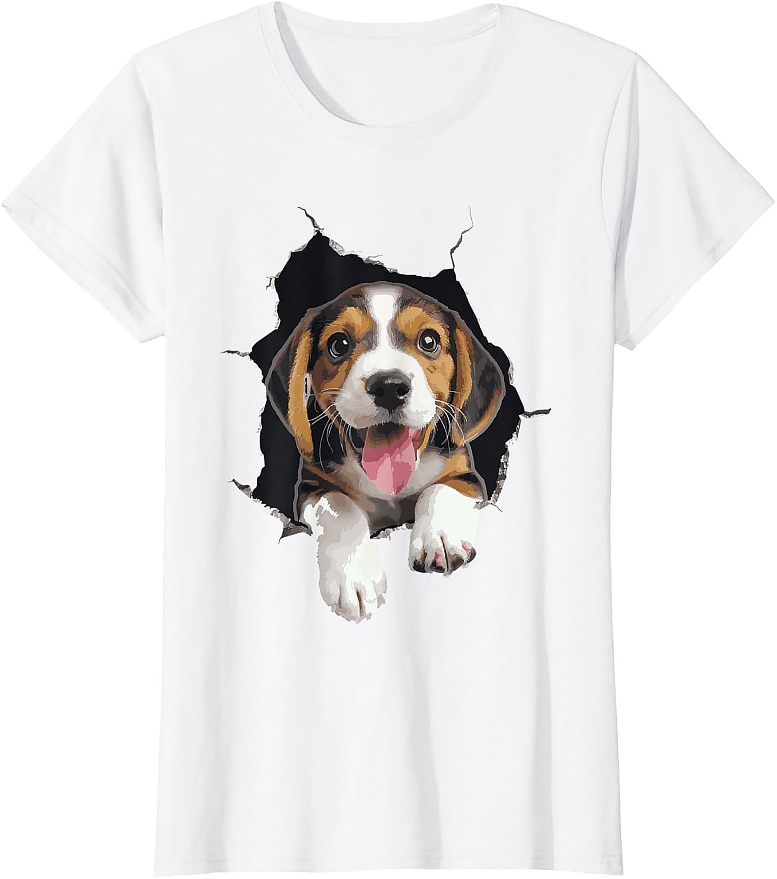 Beagle Puppy Peeking Funny Graphic Tee | Cute Dog Lover Unisex Shirt