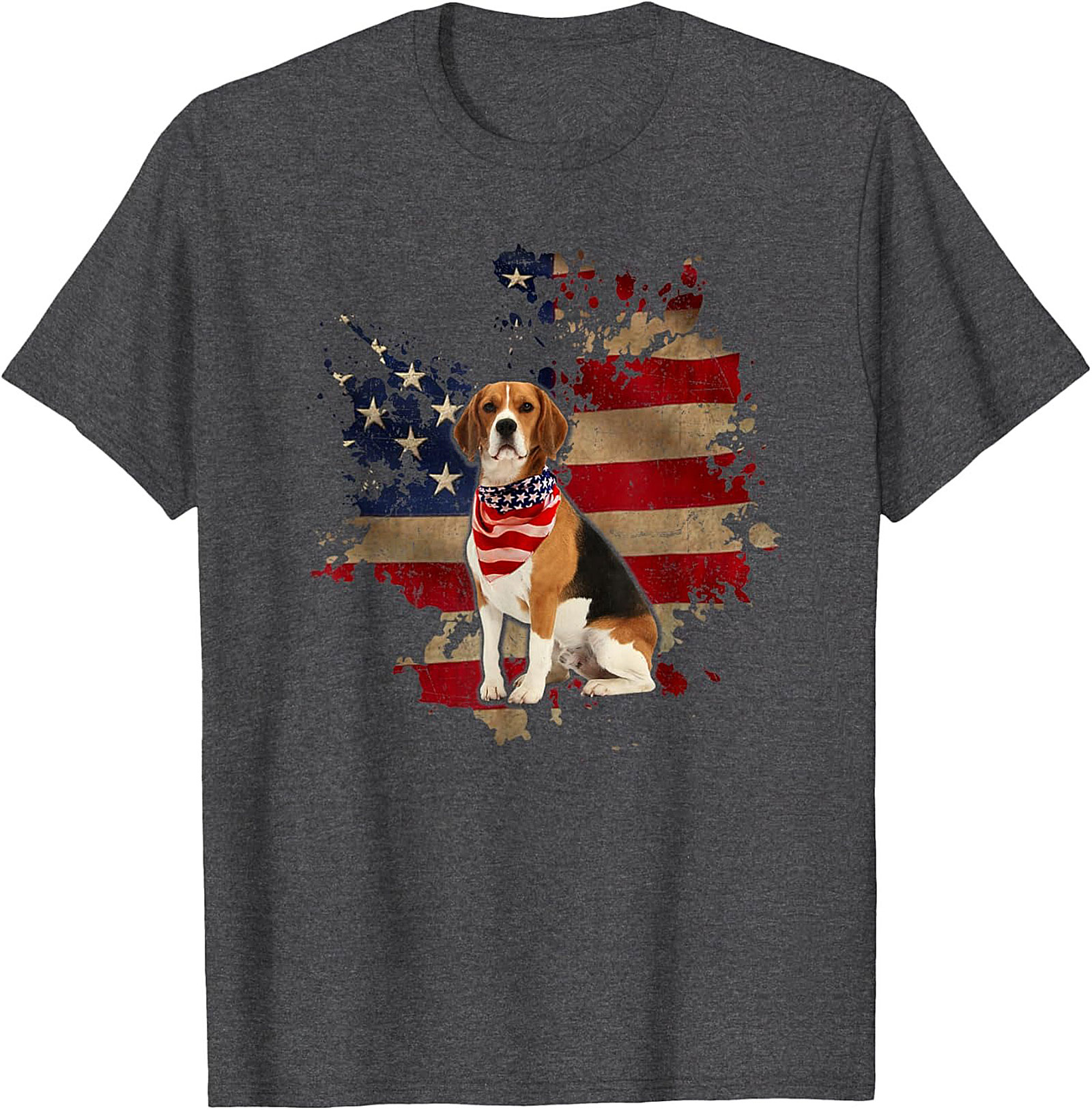 Beagle American Flag T-shirt - Patriotic Dog Lover Graphic Tee