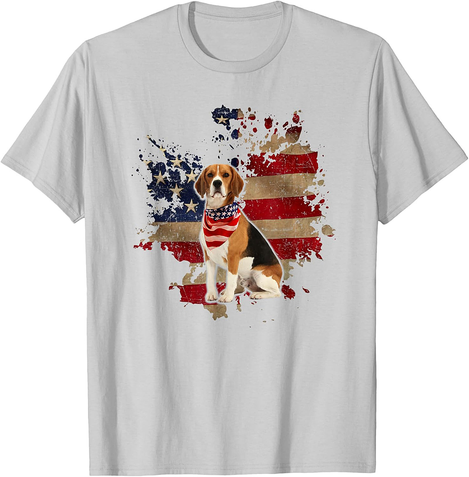 Beagle American Flag T-shirt - Patriotic Dog Lover Graphic Tee