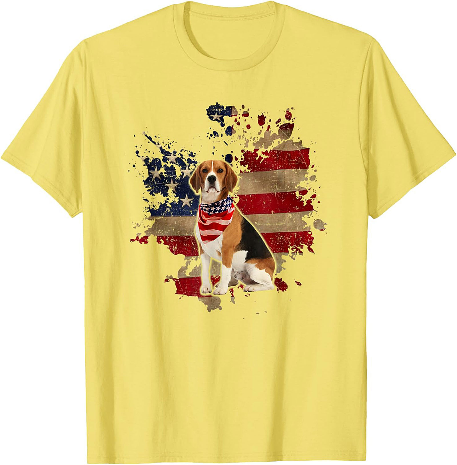 Beagle American Flag T-shirt - Patriotic Dog Lover Graphic Tee