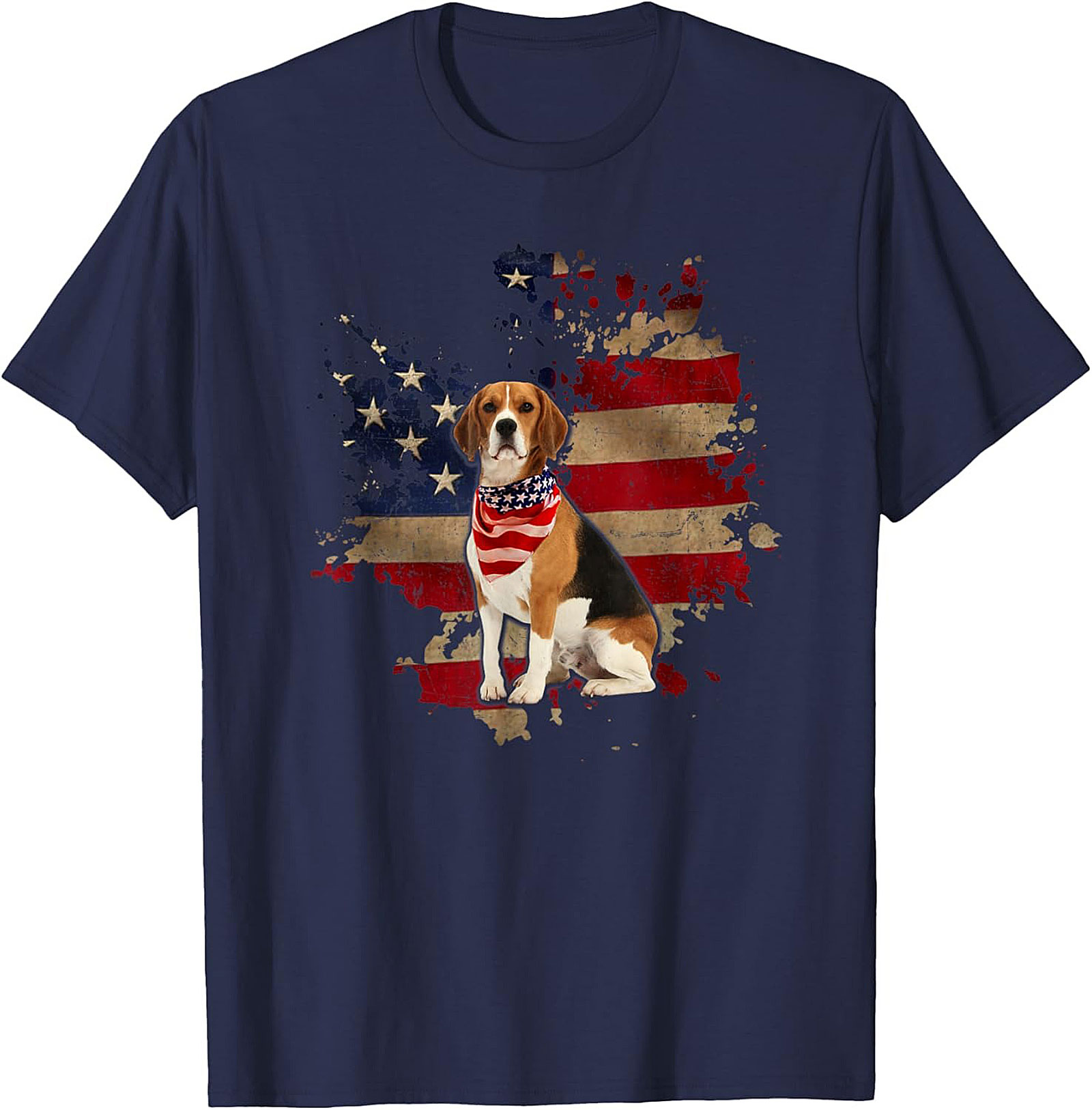 Beagle American Flag T-shirt - Patriotic Dog Lover Graphic Tee