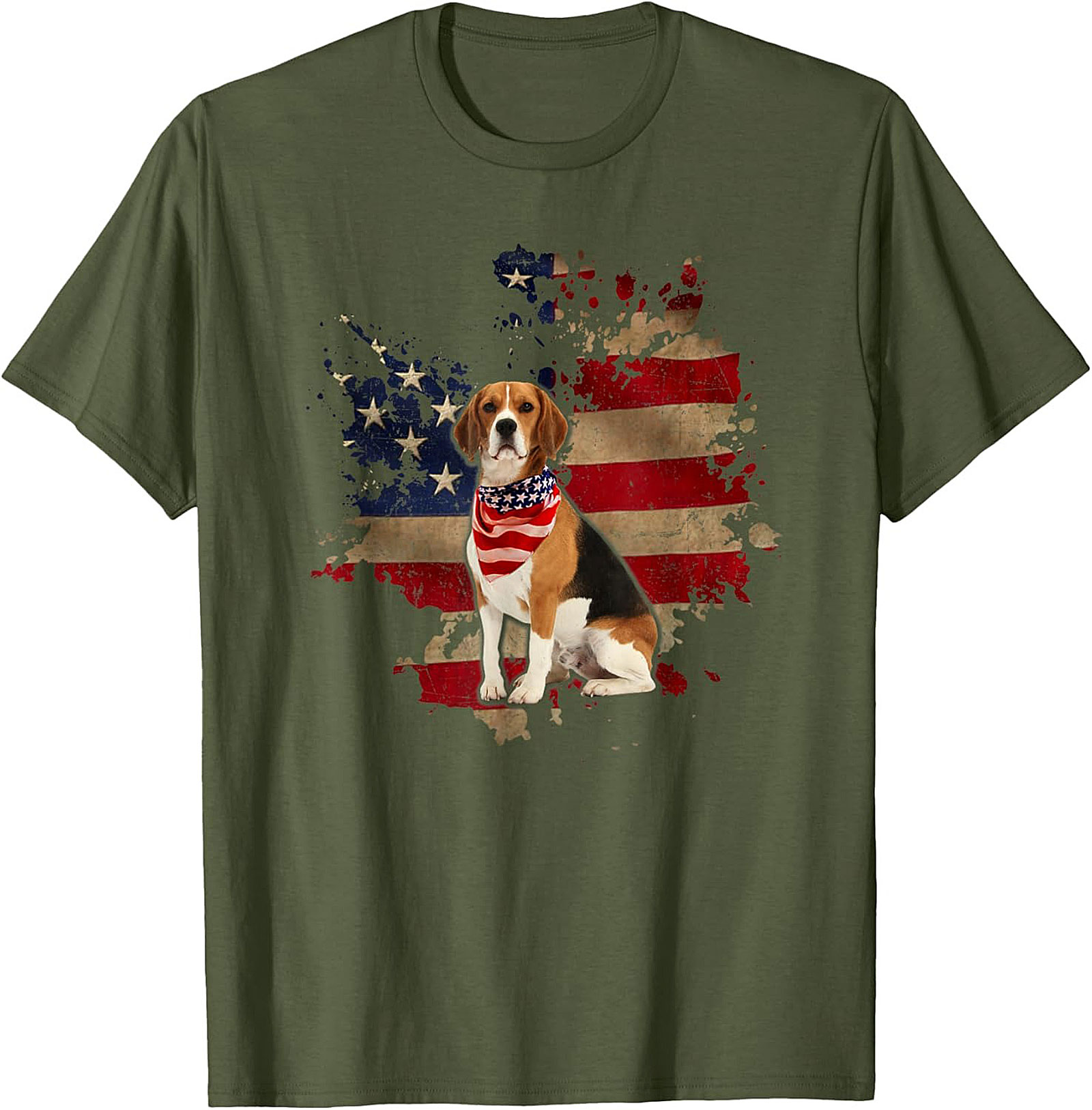 Beagle American Flag T-shirt - Patriotic Dog Lover Graphic Tee