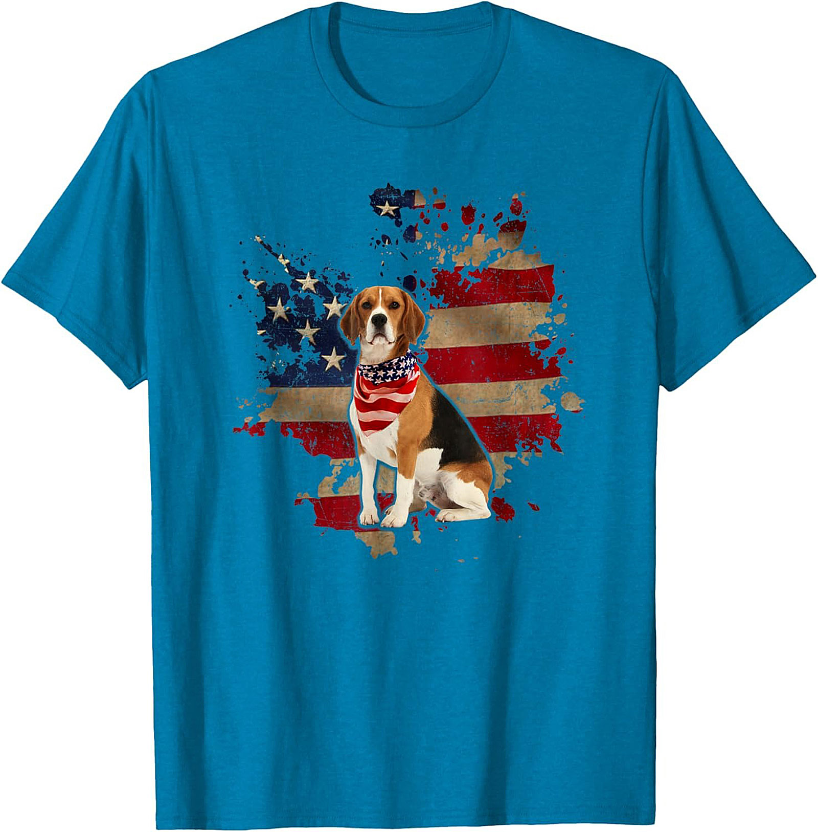 Beagle American Flag T-shirt - Patriotic Dog Lover Graphic Tee