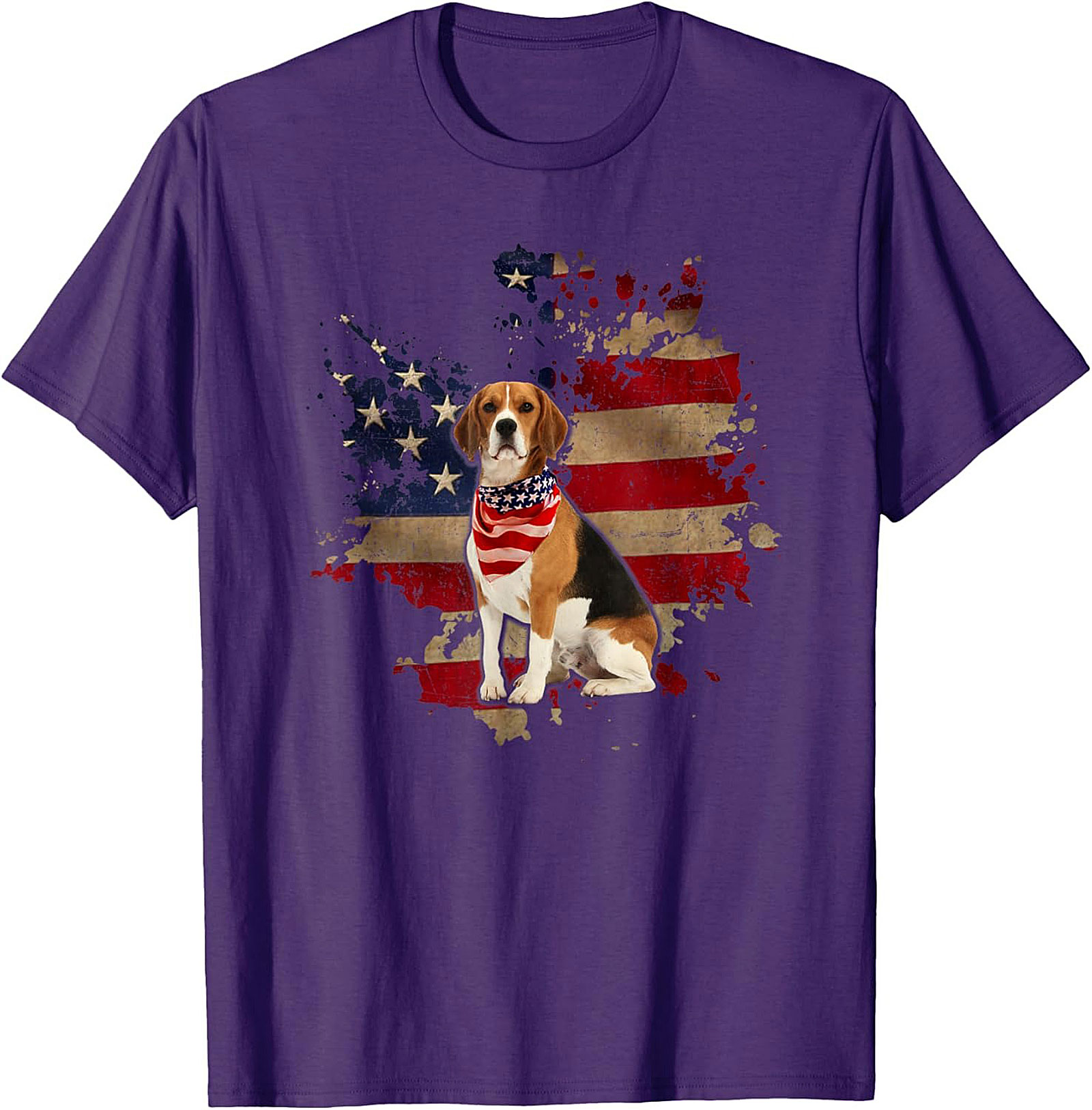 Beagle American Flag T-shirt - Patriotic Dog Lover Graphic Tee