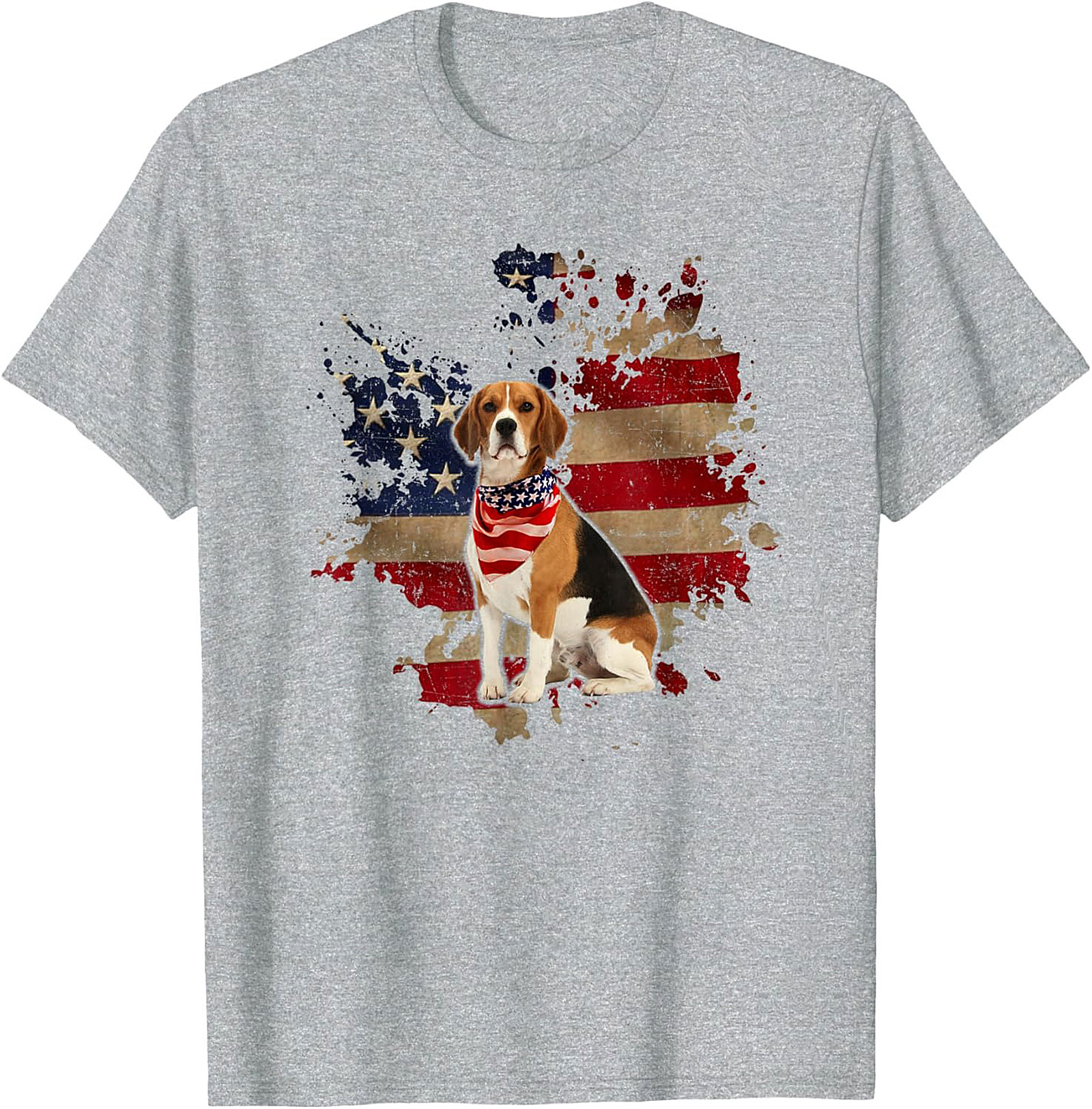 Beagle American Flag T-shirt - Patriotic Dog Lover Graphic Tee