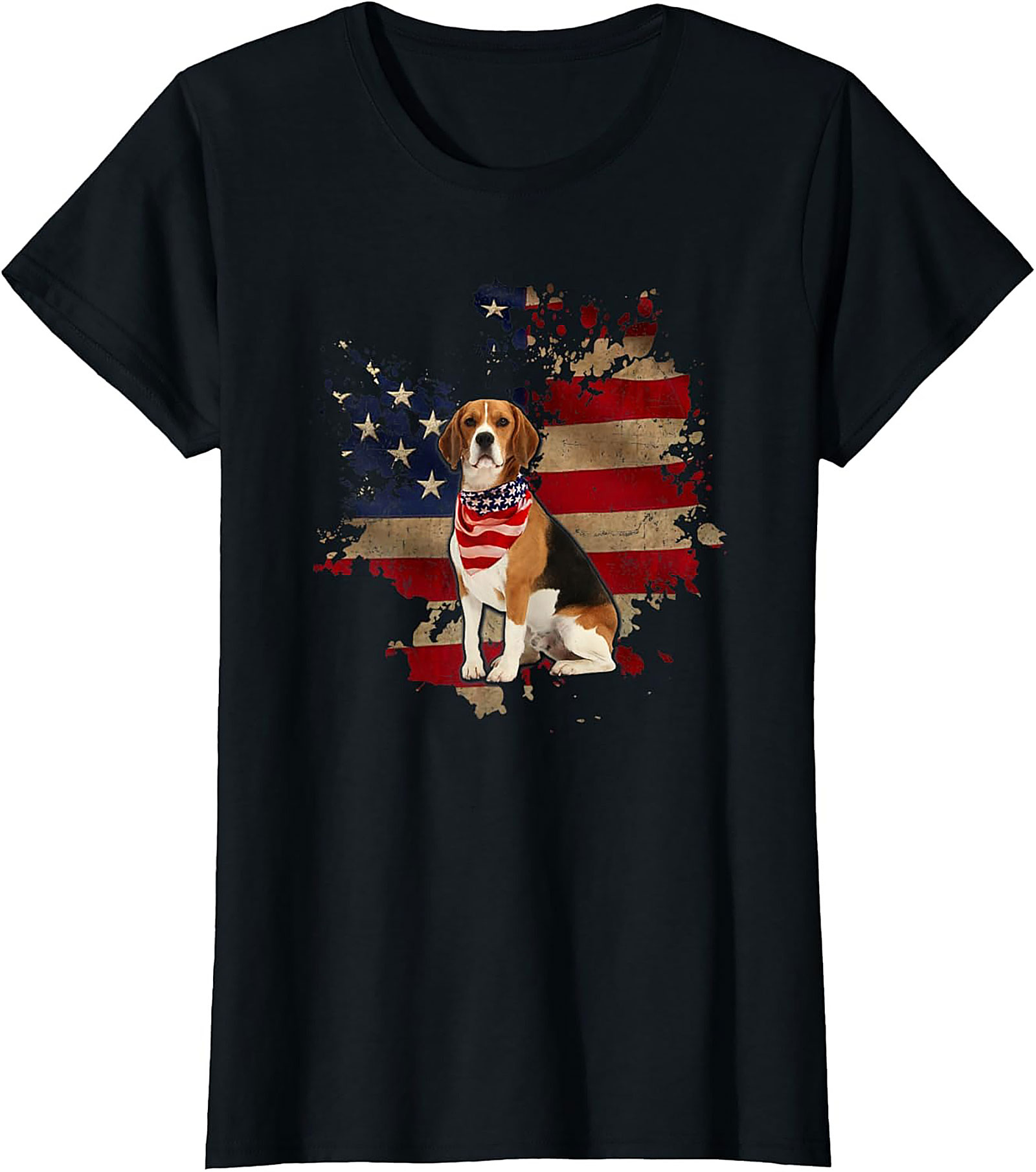 Beagle American Flag T-shirt - Patriotic Dog Lover Graphic Tee