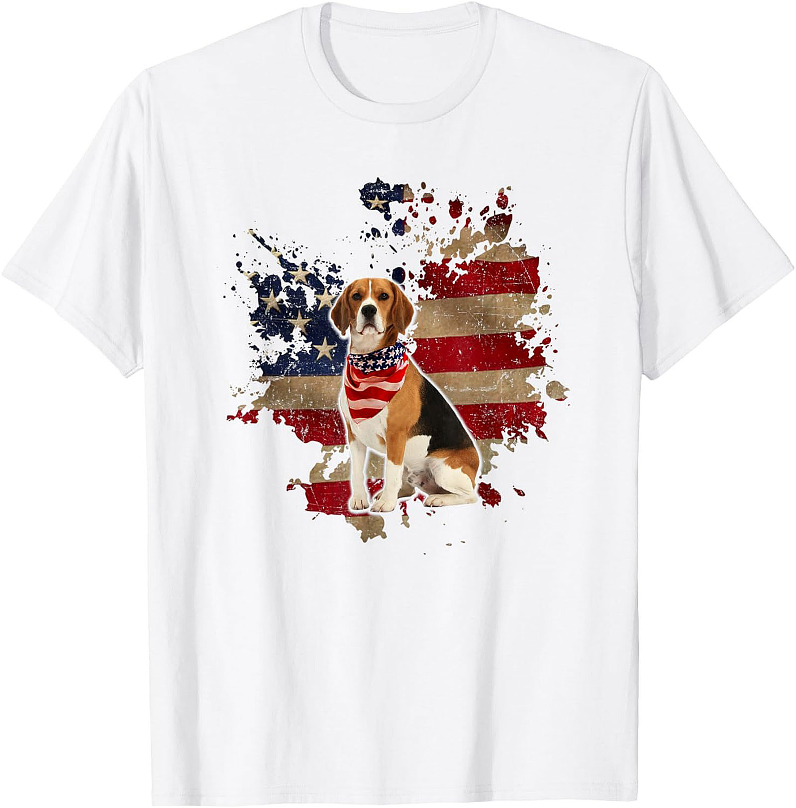 Beagle American Flag T-shirt - Patriotic Dog Lover Graphic Tee