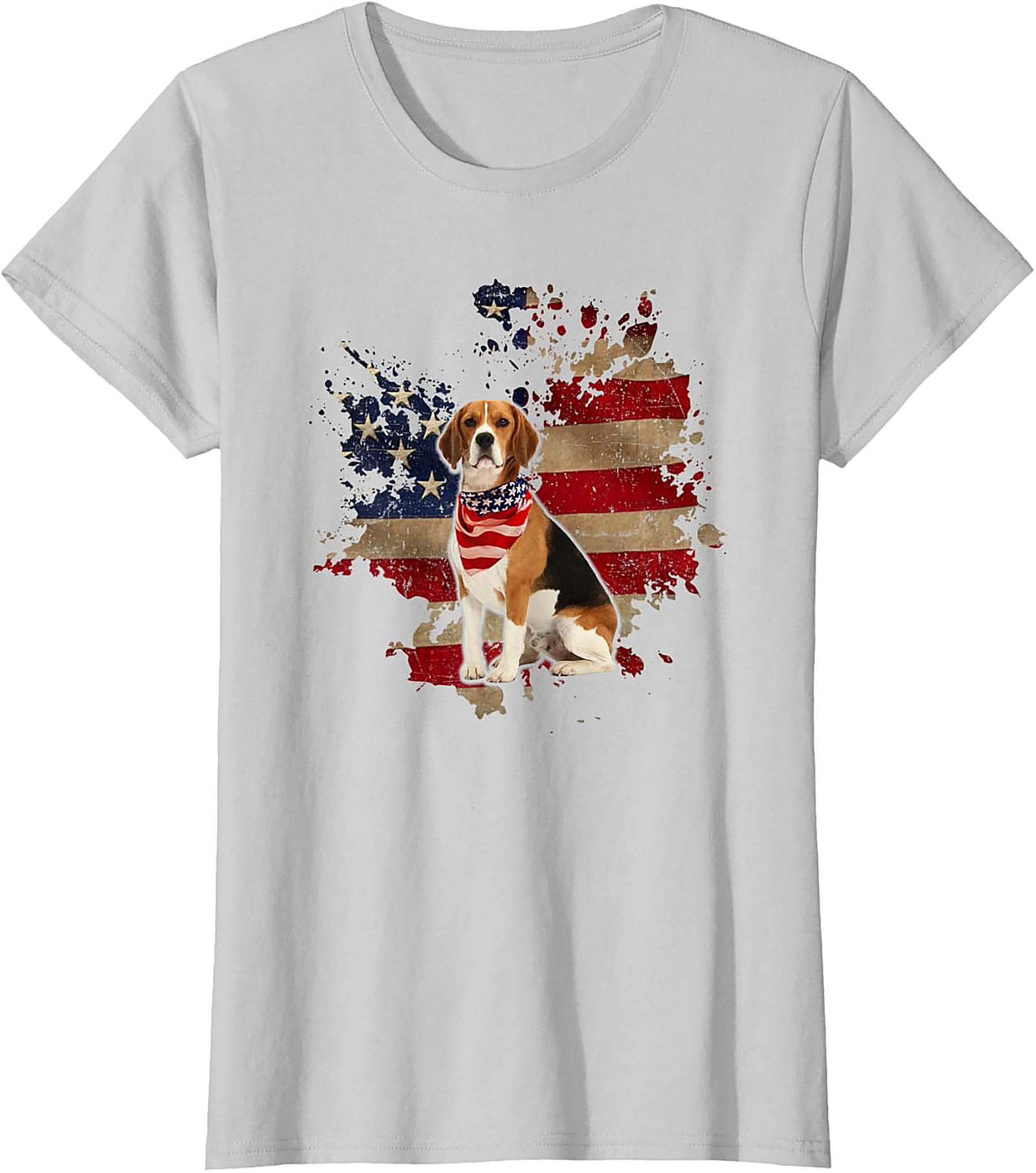 Beagle American Flag T-shirt - Patriotic Dog Lover Graphic Tee