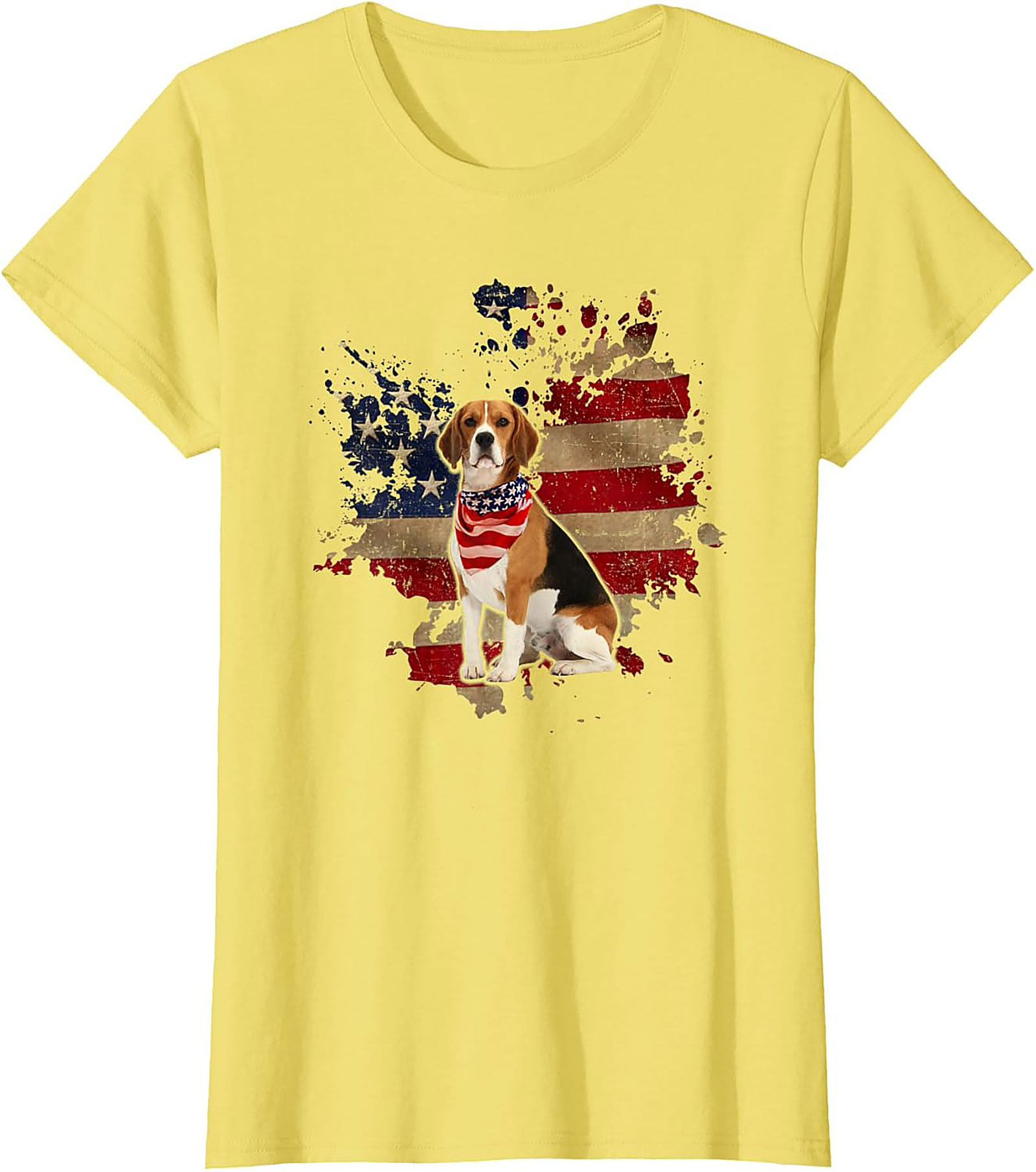 Beagle American Flag T-shirt - Patriotic Dog Lover Graphic Tee