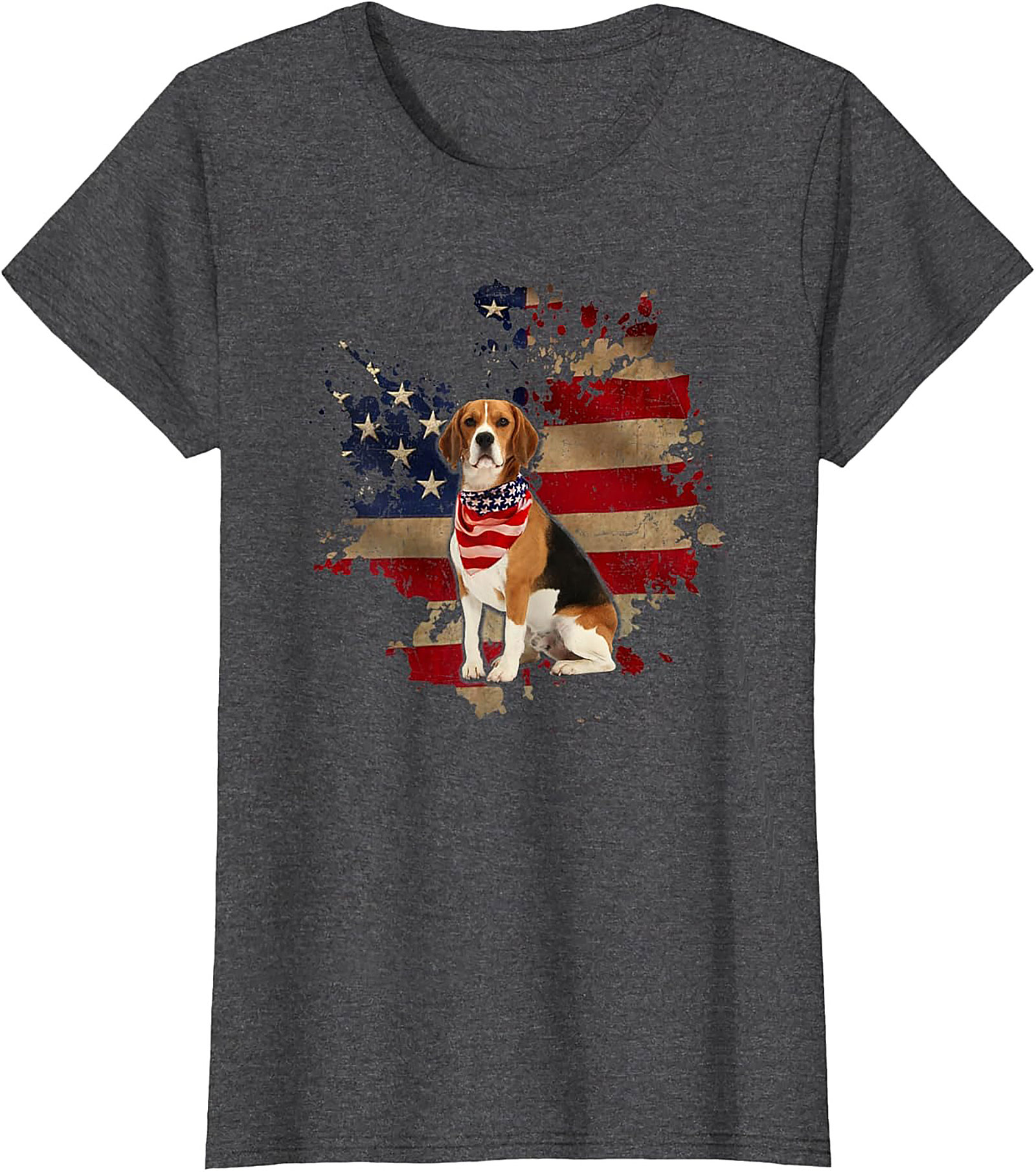 Beagle American Flag T-shirt - Patriotic Dog Lover Graphic Tee