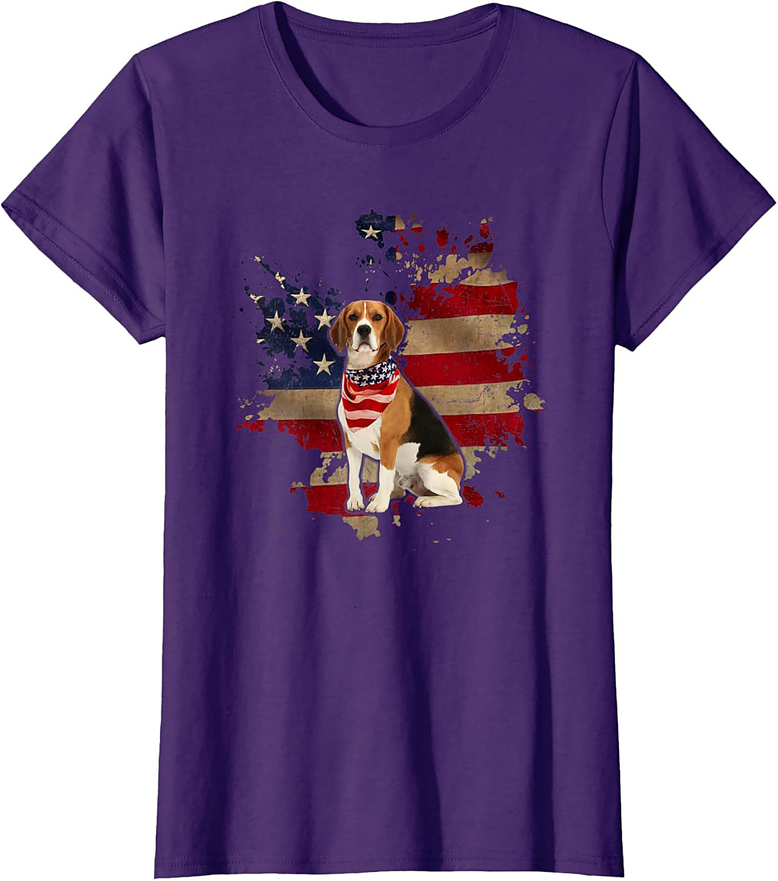 Beagle American Flag T-shirt - Patriotic Dog Lover Graphic Tee
