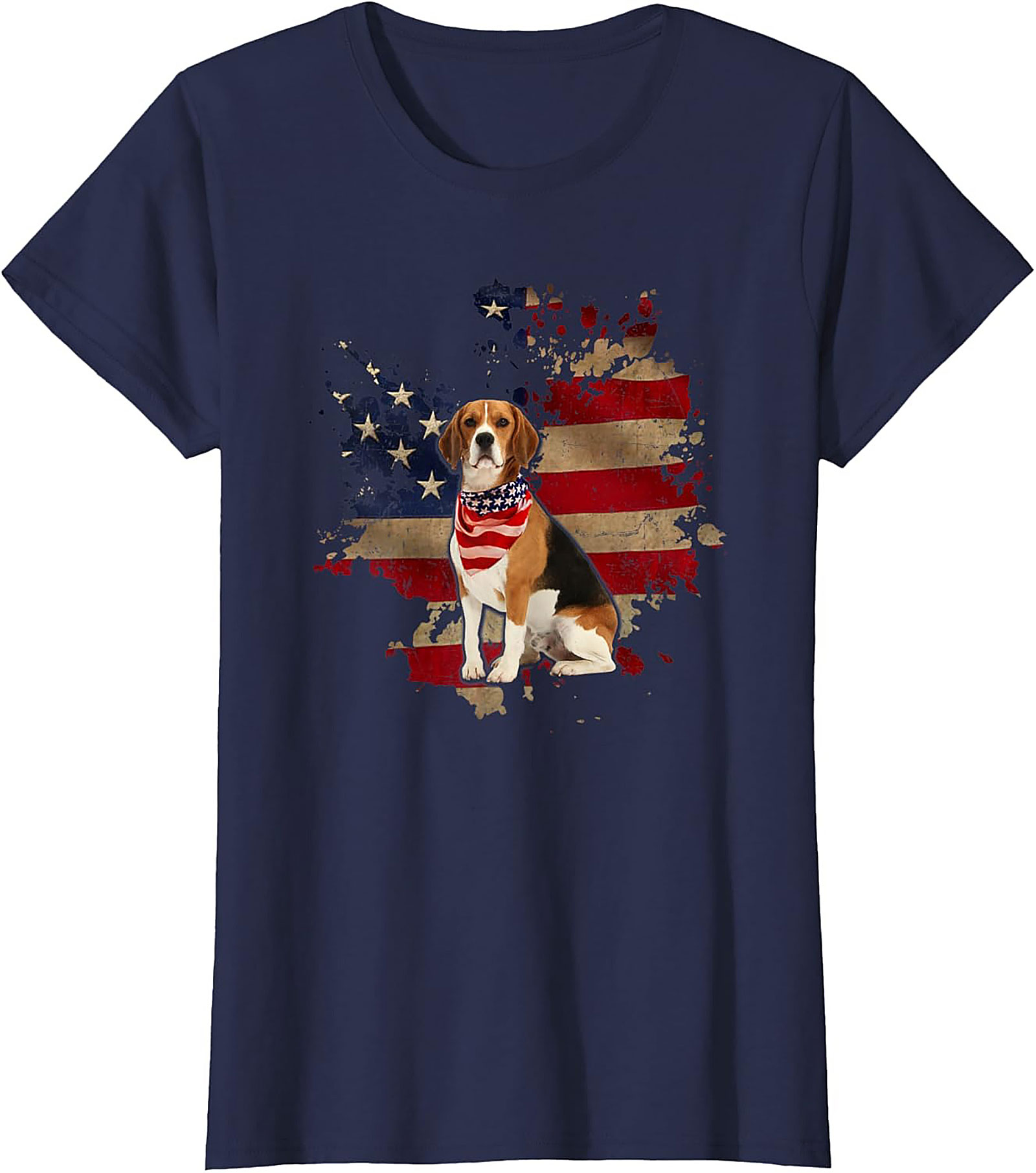 Beagle American Flag T-shirt - Patriotic Dog Lover Graphic Tee