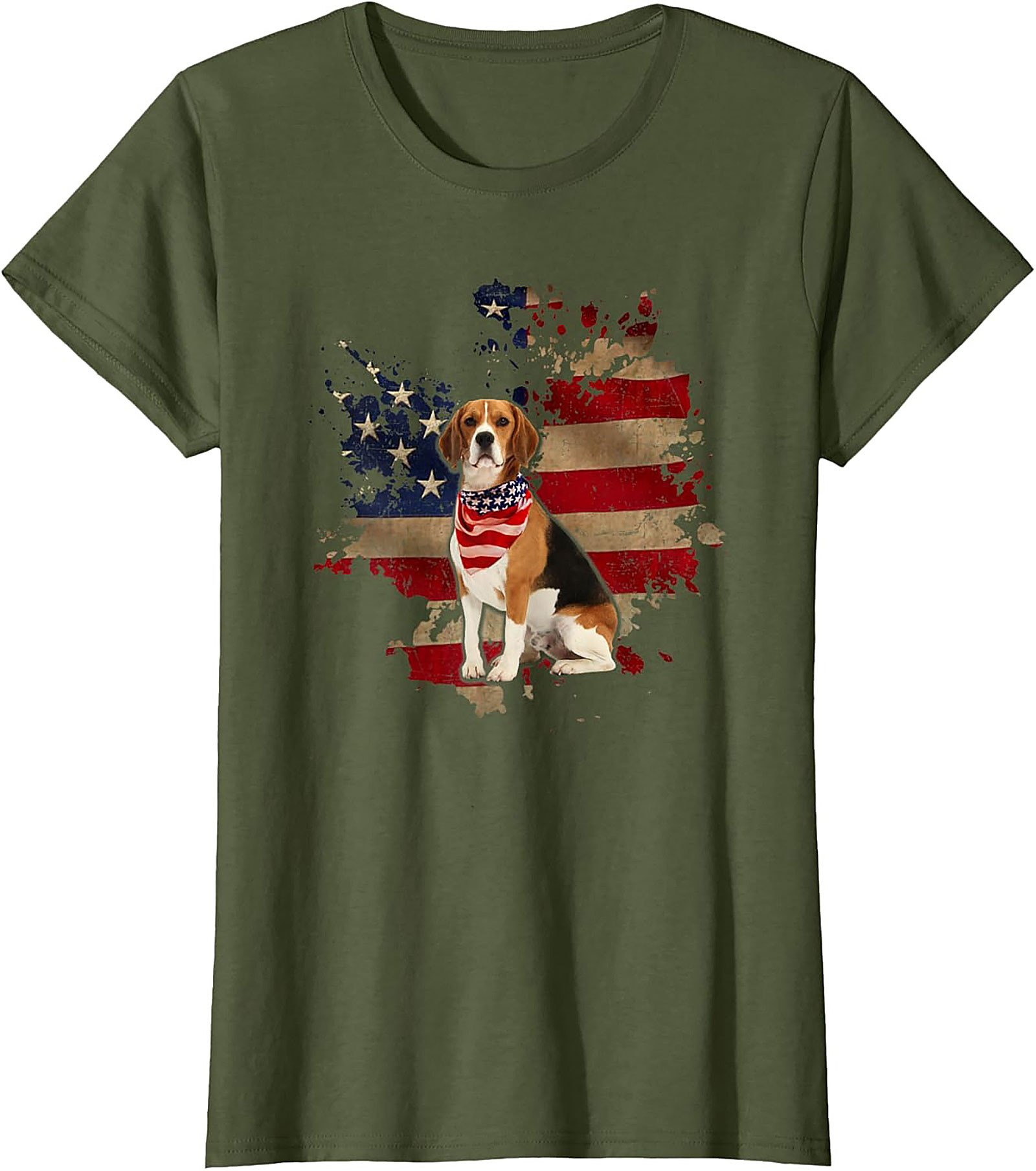 Beagle American Flag T-shirt - Patriotic Dog Lover Graphic Tee