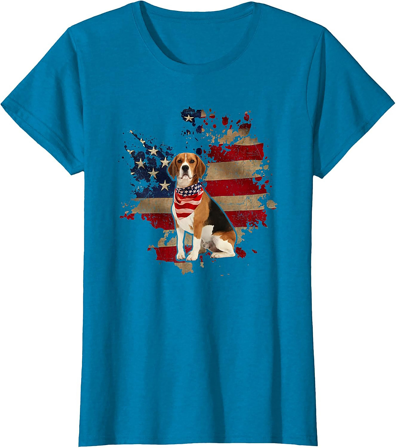 Beagle American Flag T-shirt - Patriotic Dog Lover Graphic Tee
